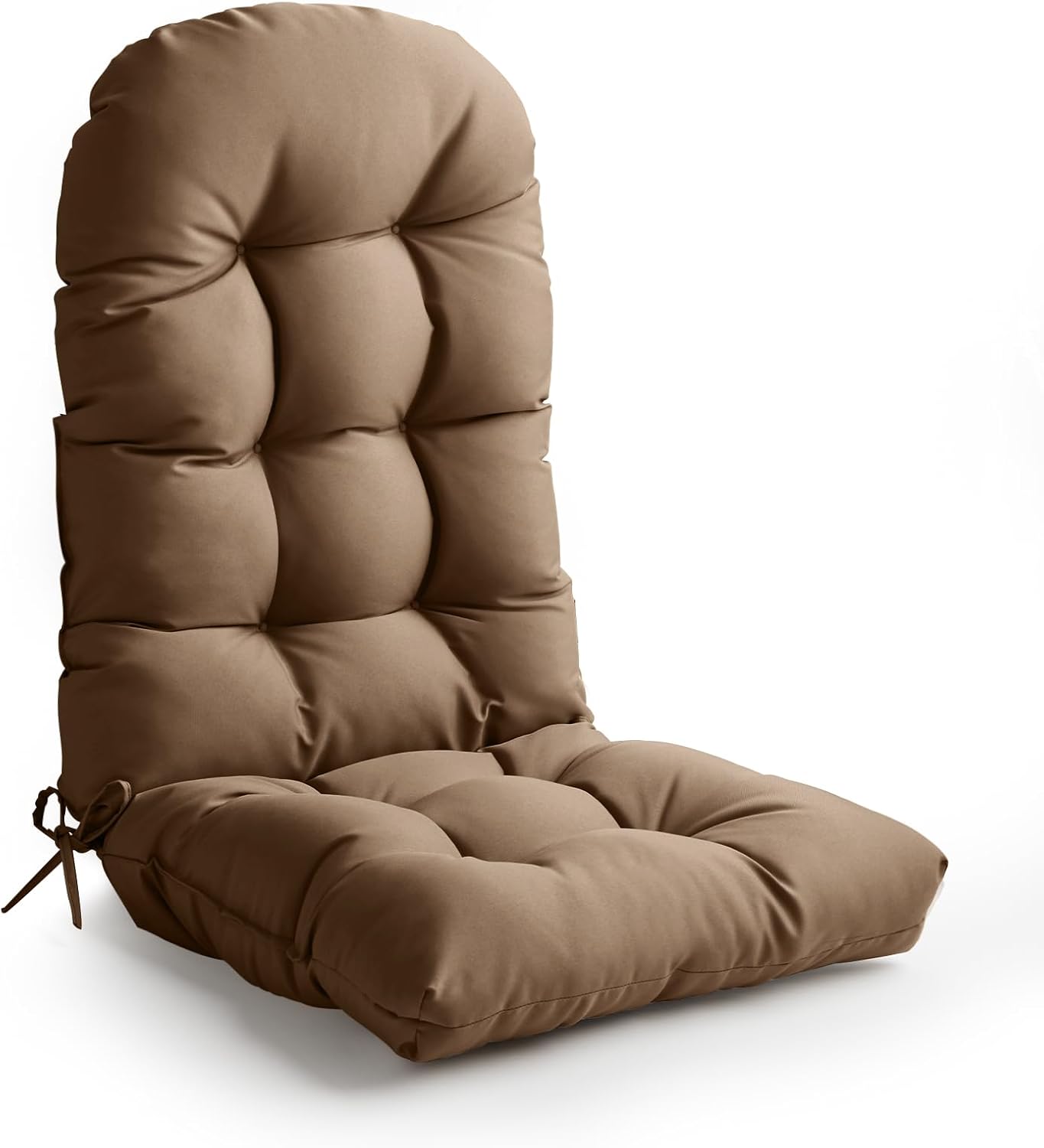 Adirondack Chair Cushion, High Back Patio Cushions with Adjustable Ties, 48.8x20.4x4.3, Waterproof Tufted Pillow, Fade Resistant Seat Rocking Chair Cushion for Indoor/Outdoor, Cappuccino, 1 Cappuccino Count of 1