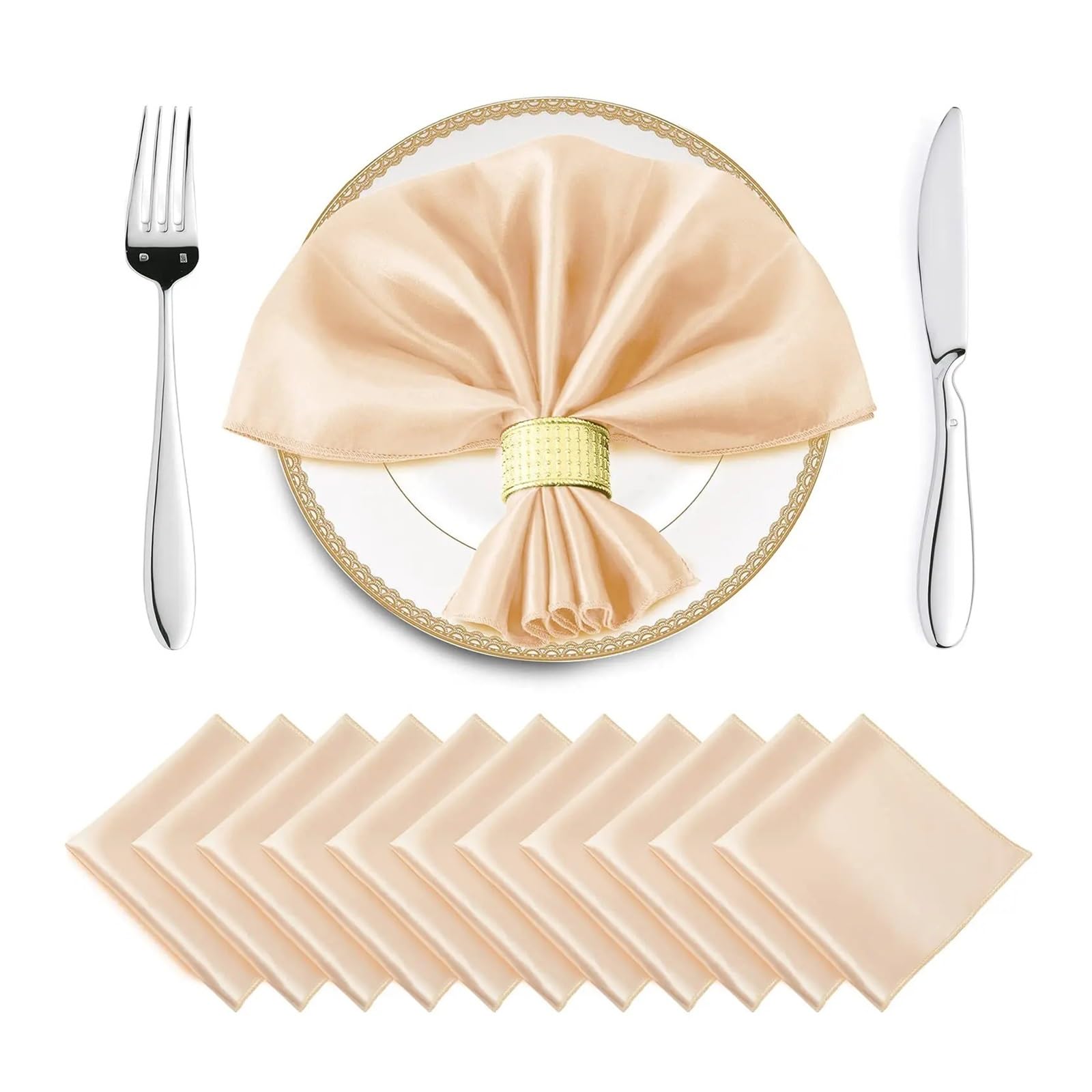 Satin Dinner Napkins 12PCS Wedding Red Satin Napkin 30x30cm Soft Table Napkins for Decoration Party Dinner Decor(Color 16)