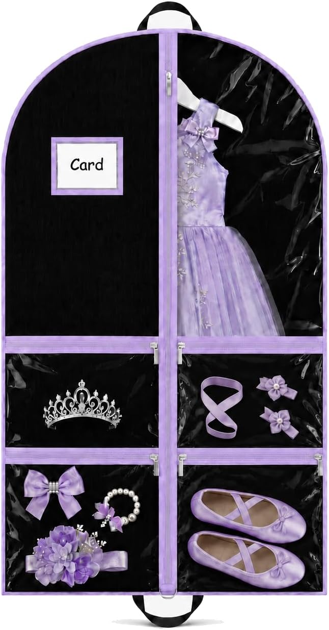 40" Garment Bag for Dancers Cheer Uniform Hanging Organizer Costume Storage