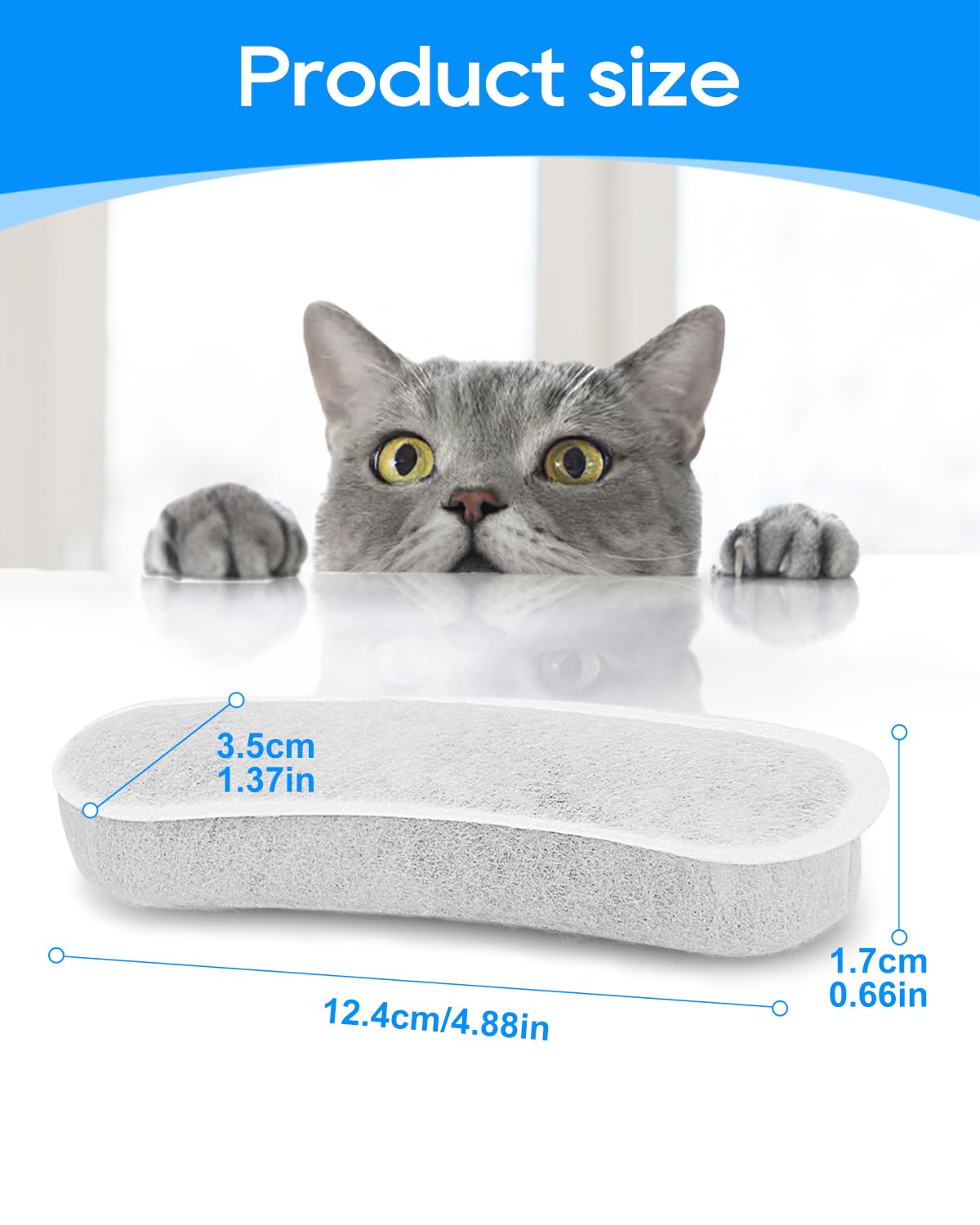 Paquete de 12 filtros de fuente de agua de repuesto para perros compatibles con dispensador automático de cuencos de agua W600, filtros de carbón para fuente de agua para perros de 200 onzas/6