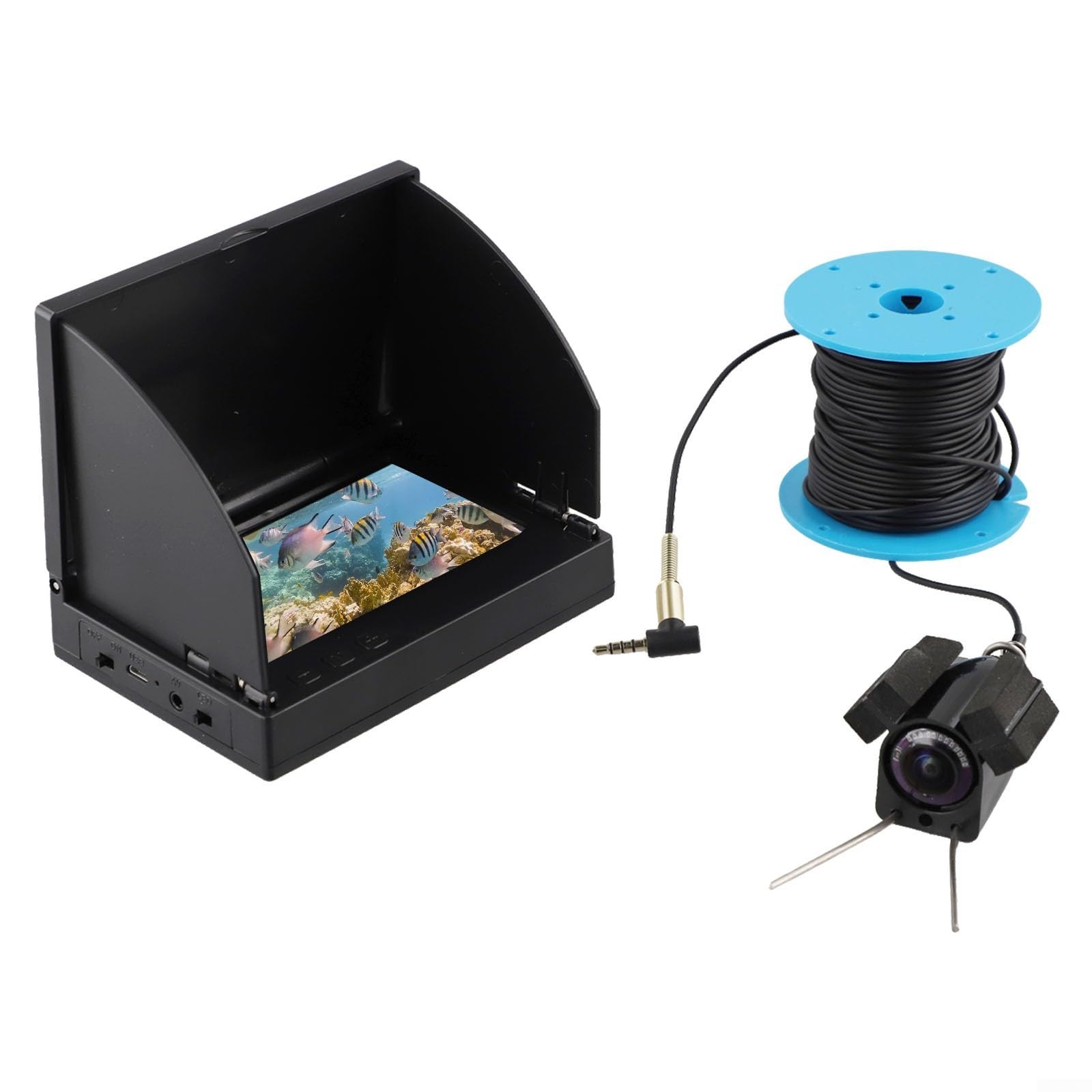 Fish Finder portatile con display da 4,3 pollici, obiettivo da 220 gradi, grado IP67 e supporto interfaccia multilingue