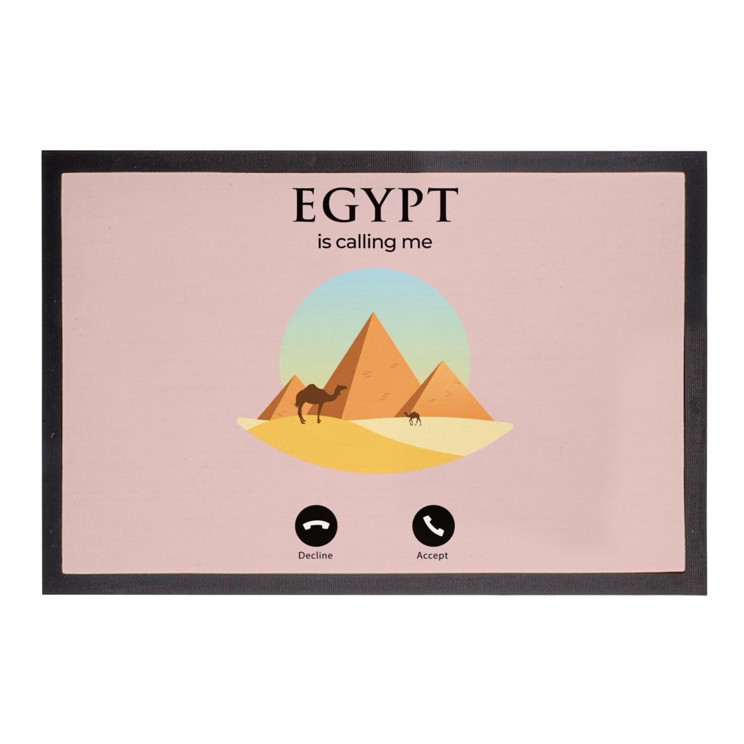 Paillasson rose Égypte pyramide 75x50 cm anti-saleté pour sol