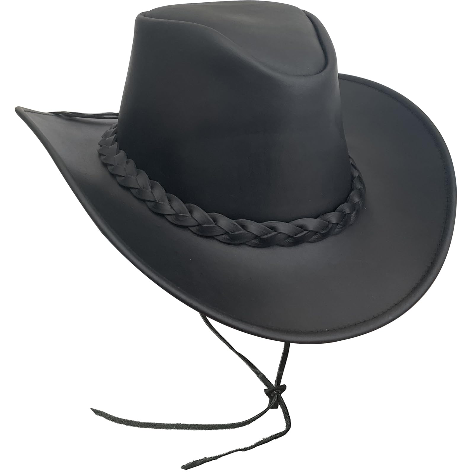 Pamposh Cowboyhut aus Leder für Herren, handgefertigt, formbar, breite Krempe, langlebig, Cowgirl-Outback-Hut
