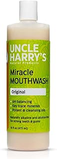 Uncle Harry's Natural Alkalizing Miracle Mouthwash | Adult & Kids Mouthwash for Bad Breath | pH Balanced Oral Care Mouth Wash & Mouth Rinse (16 fl oz)