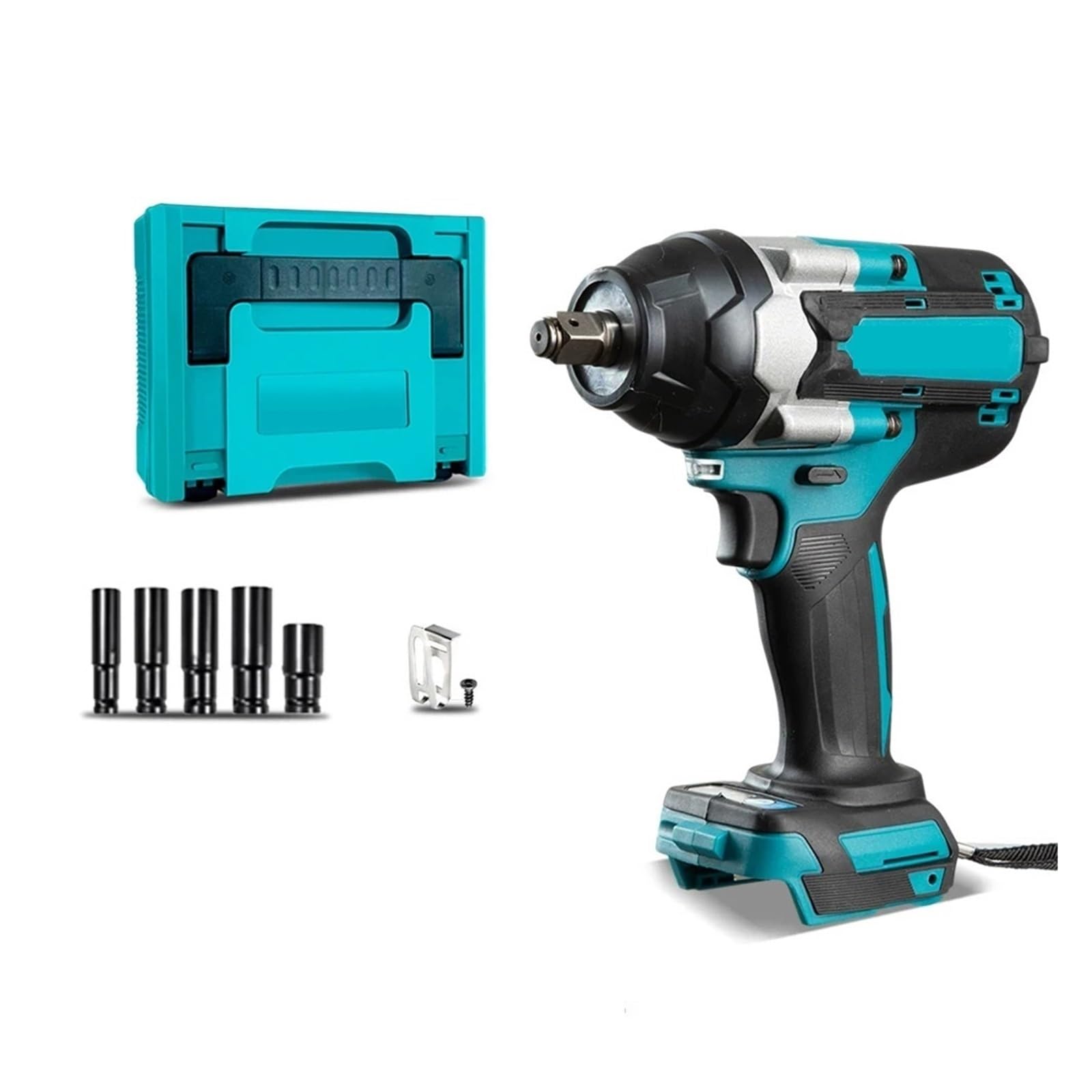 Llave de Impacto Llave De Impacto Eléctrica 1800N.m 1/2 Pulgada Compatible con Batería(No Battery Plastic B)