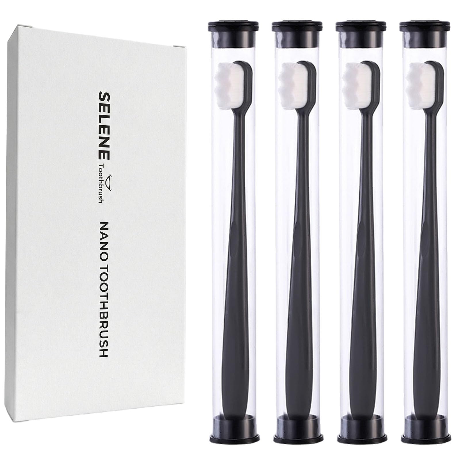 Nanobrush Toothbrush, 12,000 Ultra Soft Bristles - Micro Manual Toothbrush for Sensitive Teeth and Receding Gums, Deep Cleaning Fine Bristles for