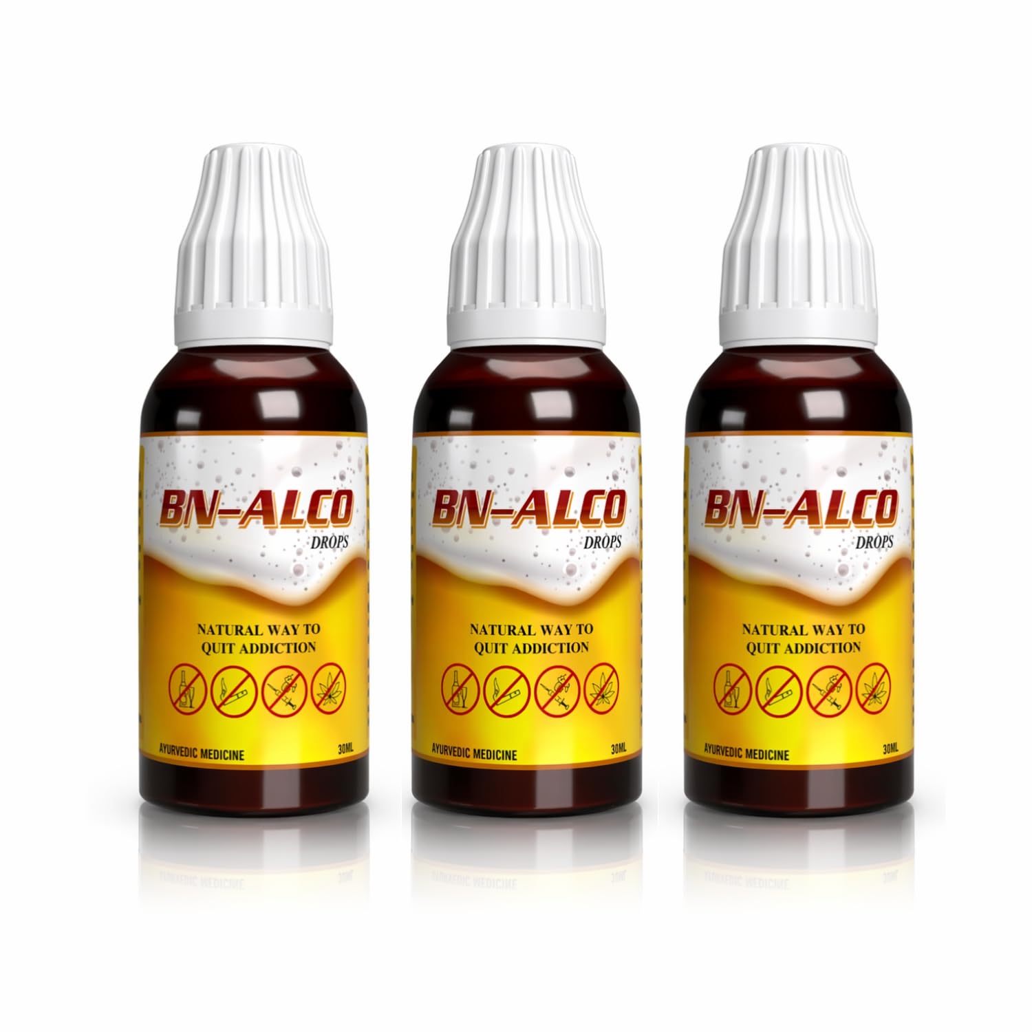BN-ALCO Drops Alco Anti Addiction Ayurvedic Drops for De-addiction Quit Smoking and Alcohol Homeopathic Medicine to Quit Alcohol, Smoking, & Tobacco Each Bottle-30 Ml (Pack of 3)-image-33