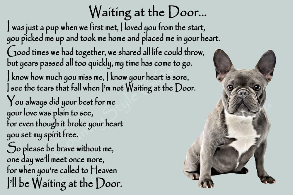 French Bulldog Memorial dog bereavement pet loss Flexible Fridge Magnet - Waiting at the Door