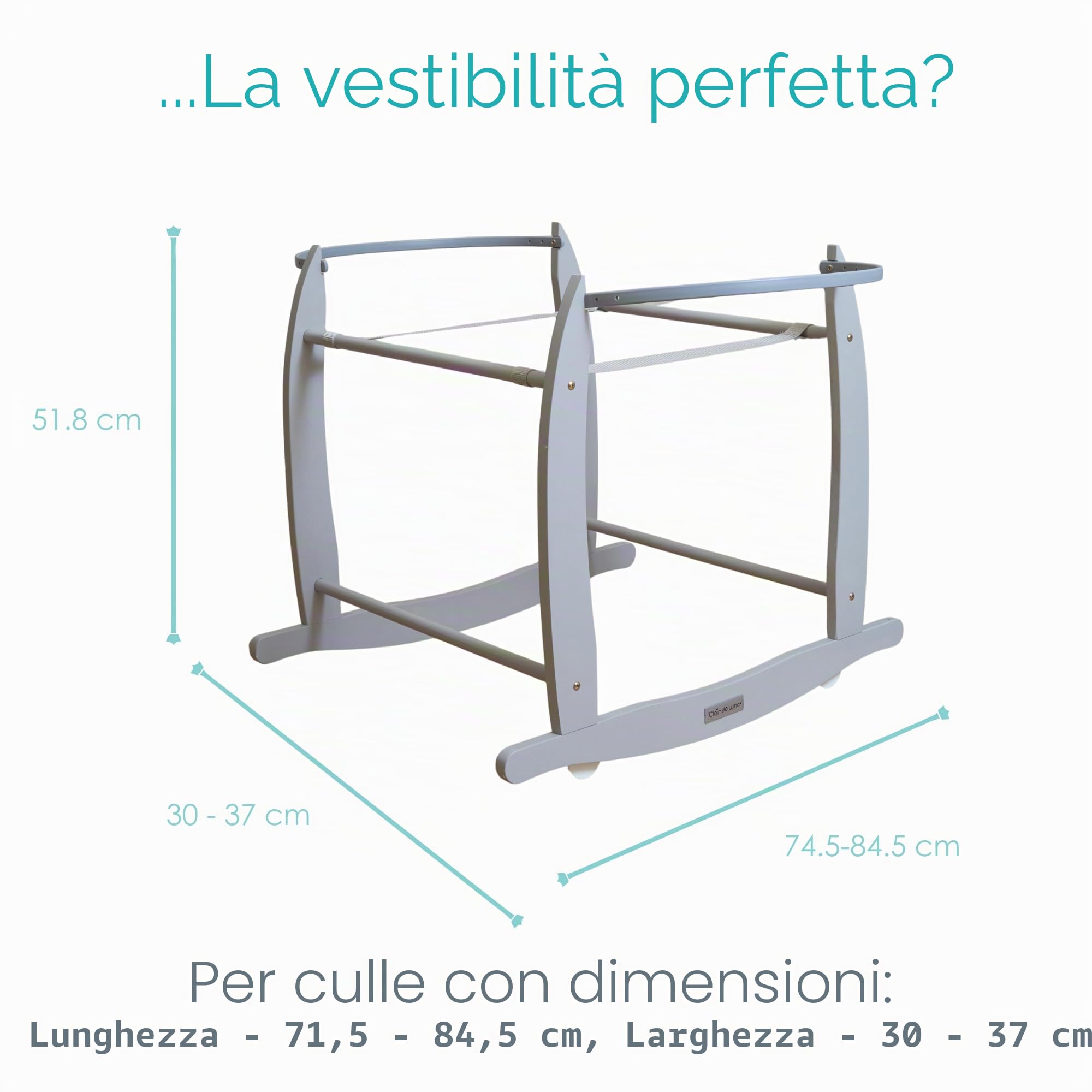 Clair de Lune Supporto a dondolo deluxe grigio per culla
