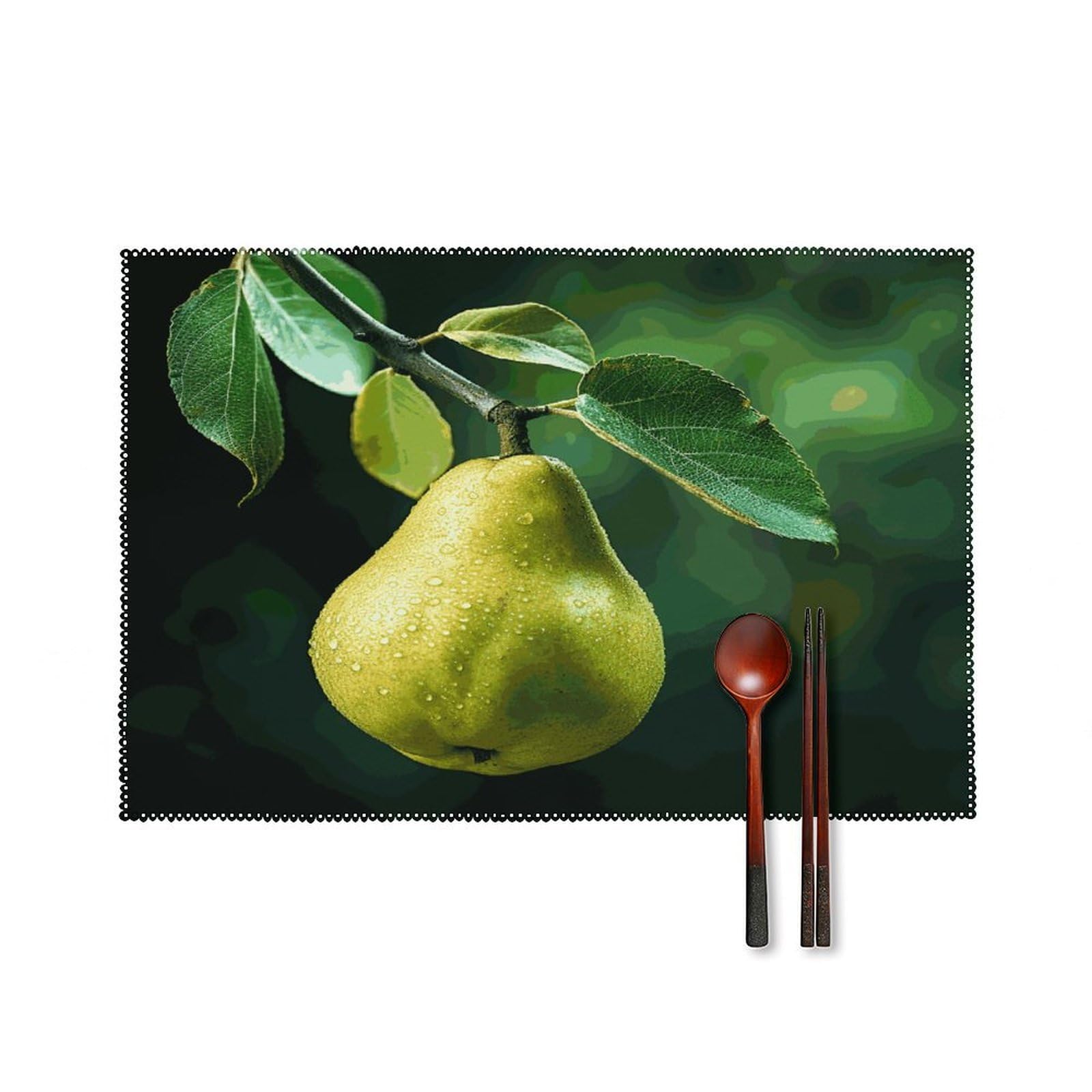 Fodpand Style Pears On The Tree Placemats Set Of 4 Place Mats Table Mats
