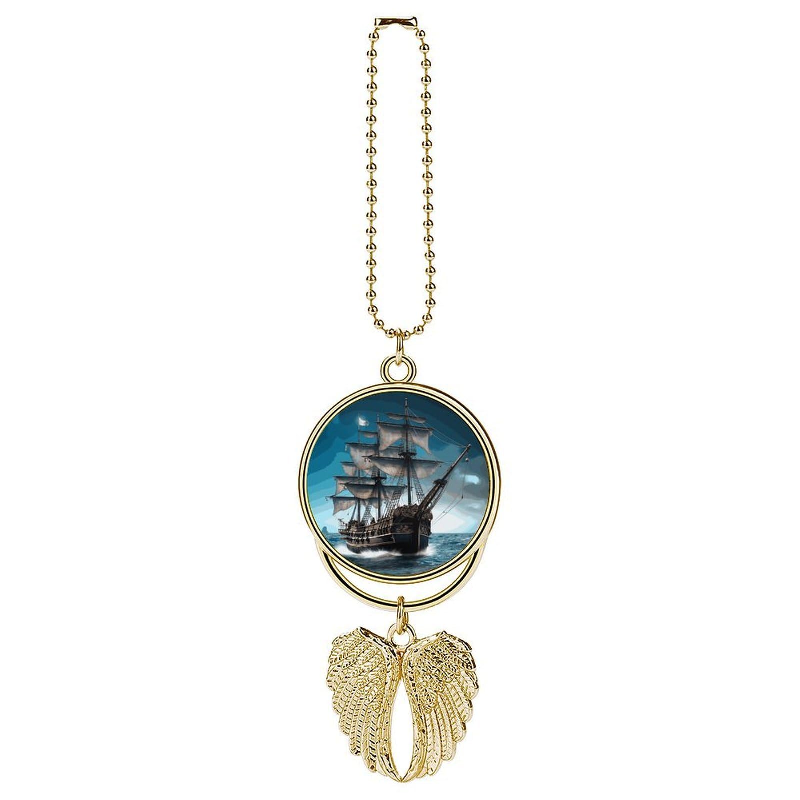 Pirate Ship Car Pendant Hanging Swing Auto Rear View Mirror Hanging Car Rear View Mirror Charm Truck Hanger Ornament Charm for Car Rear View Mirrors Accessories