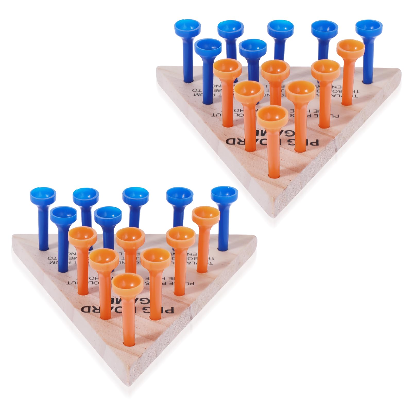 2PCS Triangle Peg Games, Tabletop Games Triangle Wooden Board Game Family Board Game Strategy Toy Family Fun Puzzle Wooden Strategy Toy for Adults Teens Travel