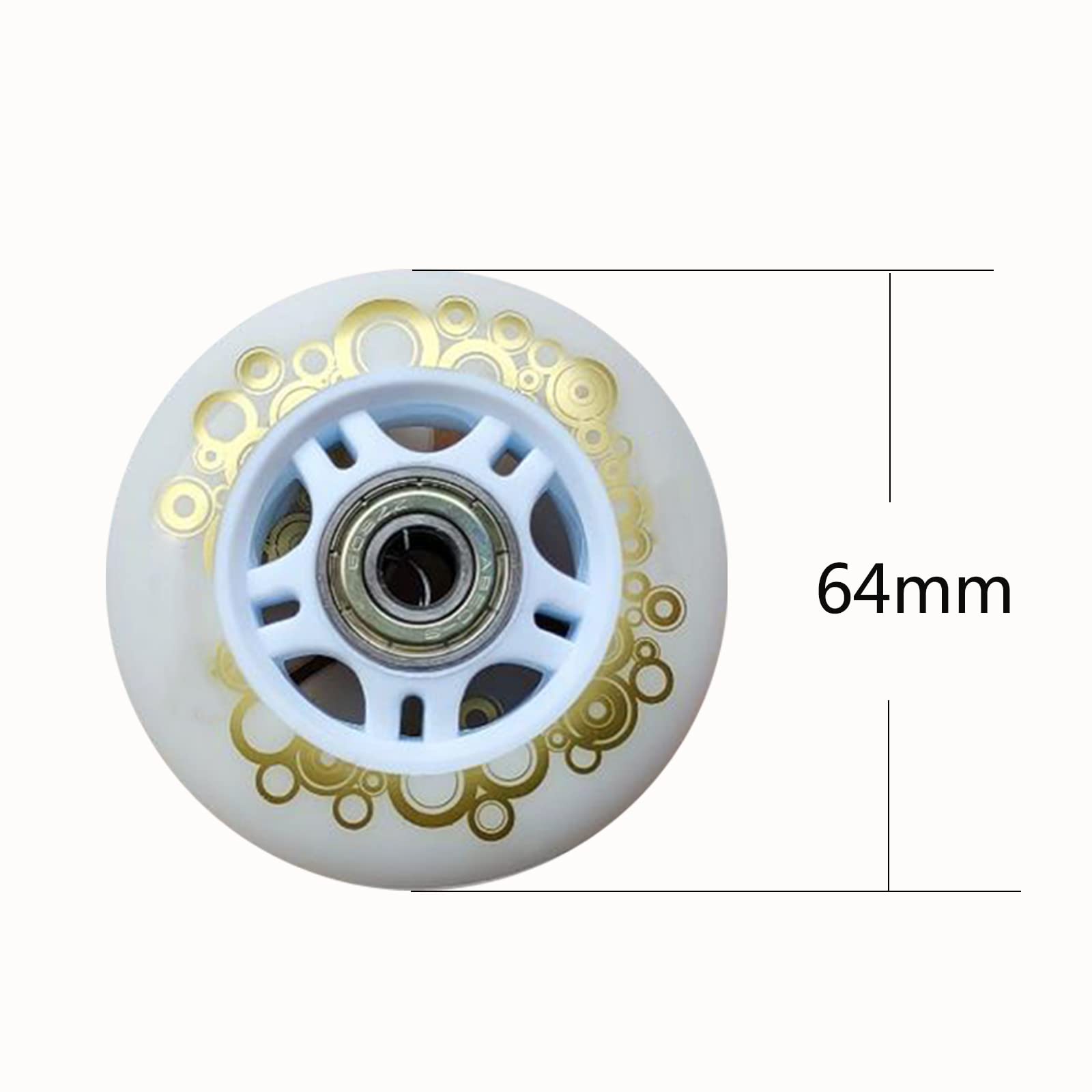 Kółka do jazdy na rolkach, 85 A, koła zapasowe z łożyskami, zestaw 8 sztuk, 64 mm/68 mm/70 mm/72 mm/76 mm/80 mm