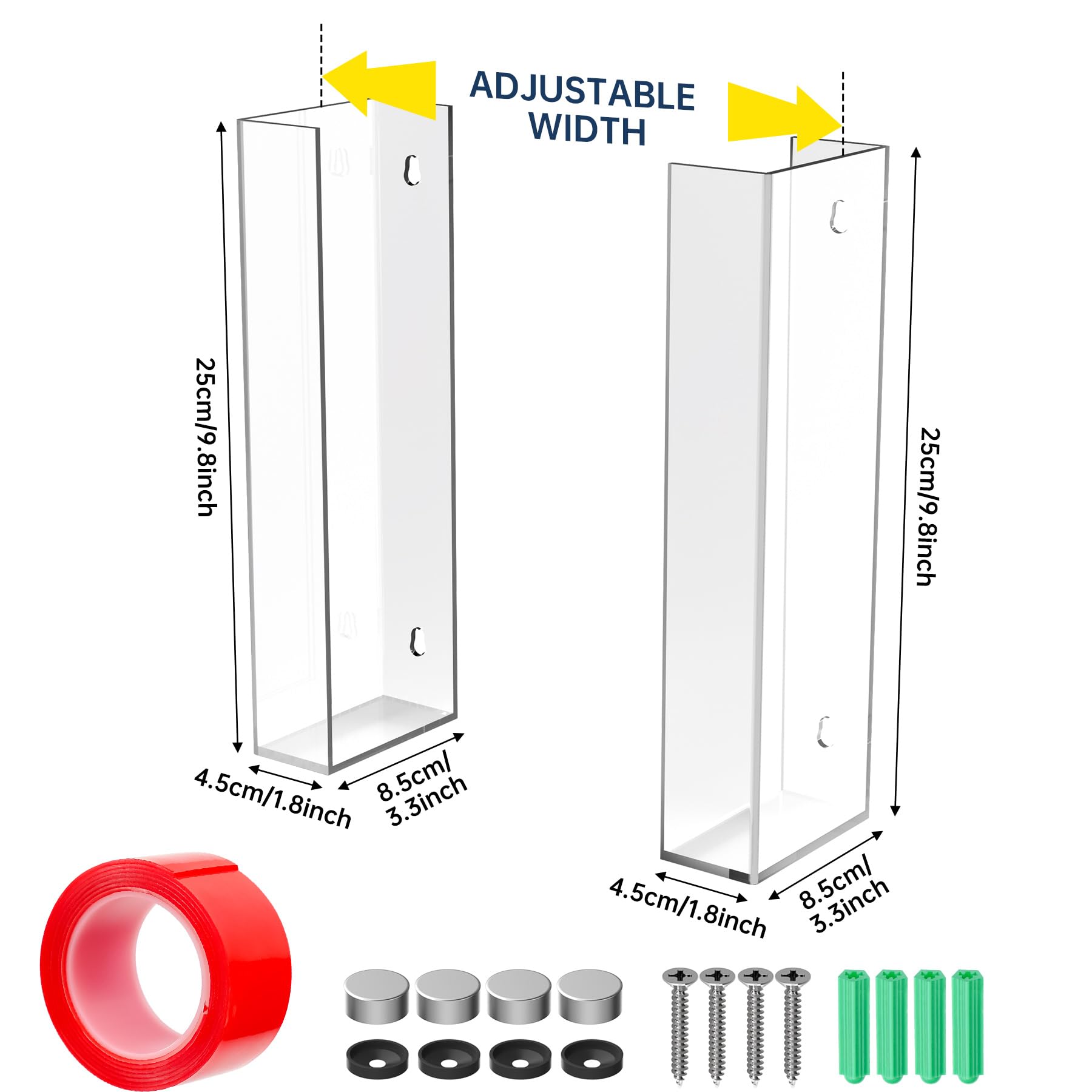 NiHome Soporte de Pared para Guantes, Dispensador para 2 Cajas, Cocina, Baño, Laboratorio