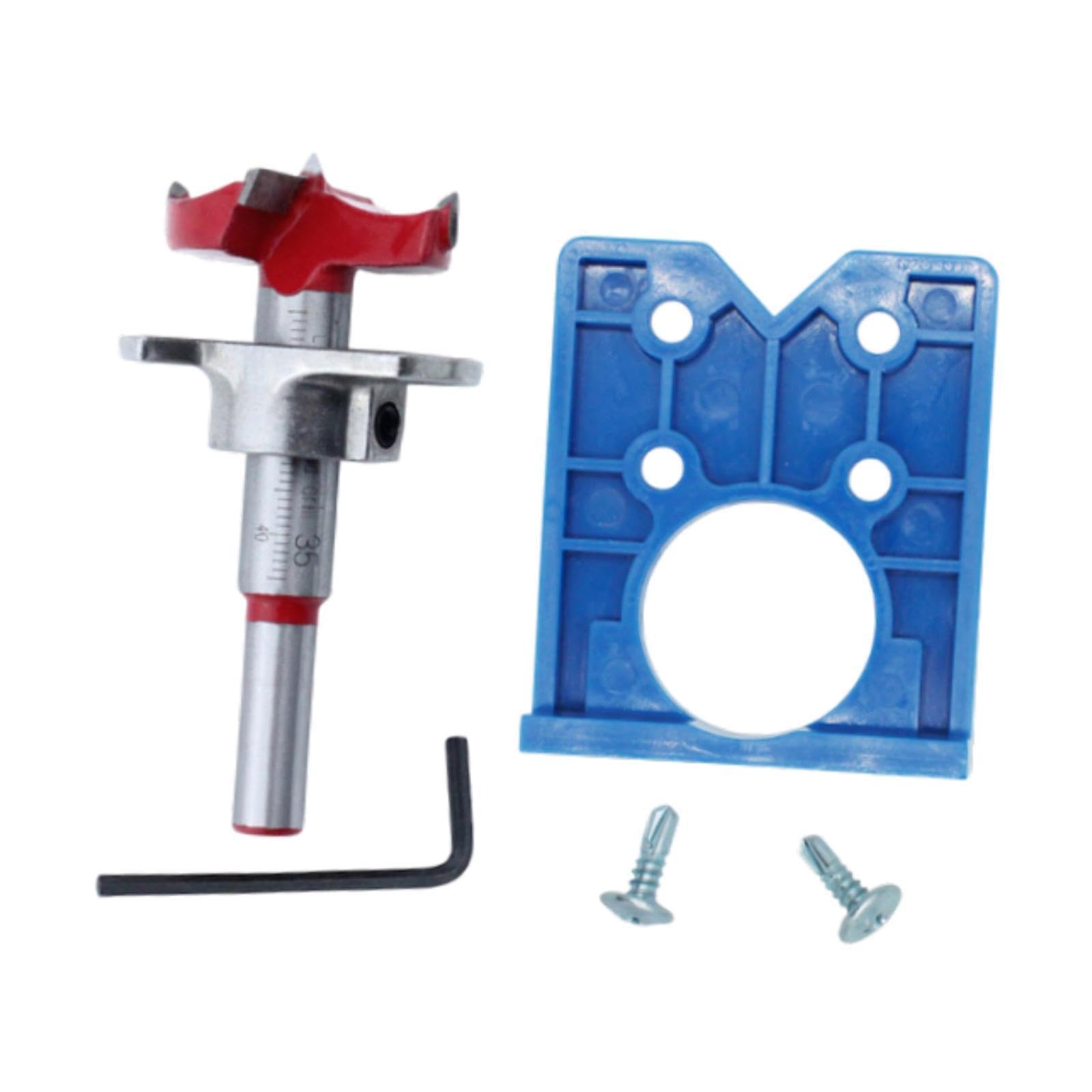 Twisaxc Red Hinge Jig Drill Hinge Hole Opener Template Tool Build Ensures Durability And Precision In Woodworking Tasks 35Mm Drilling Positioning Plate,