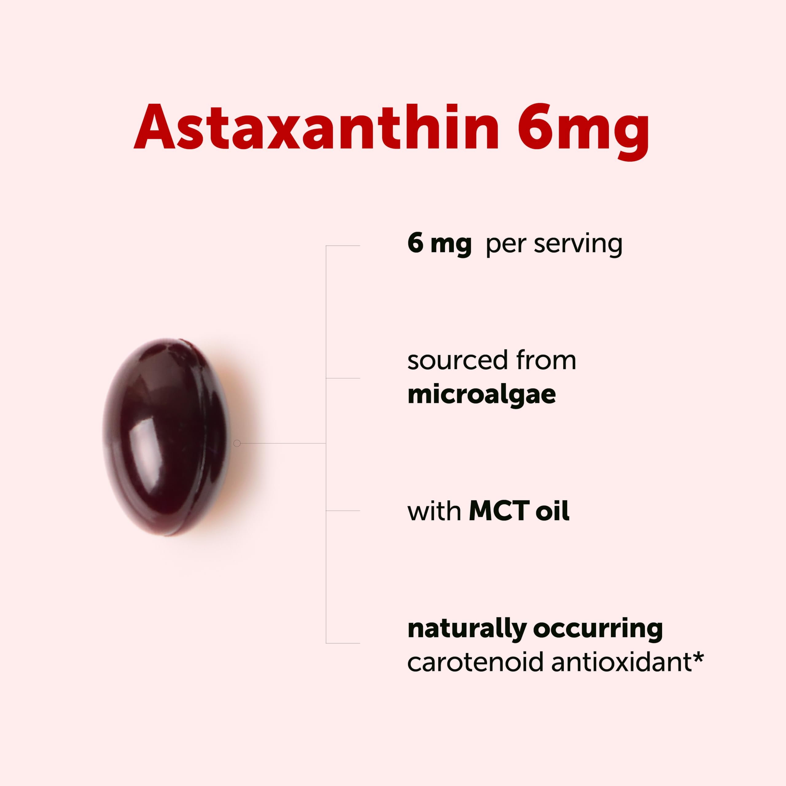 Micro Ingredients Astaxanthin 6mg with MCT Oil, 120 Softgels | Premium Astaxanthin Antioxidant Supplements* | Fresh Microalgae Source | Triple Strength, Non-GMO, Gluten Free, No Soy — Amazon image 2