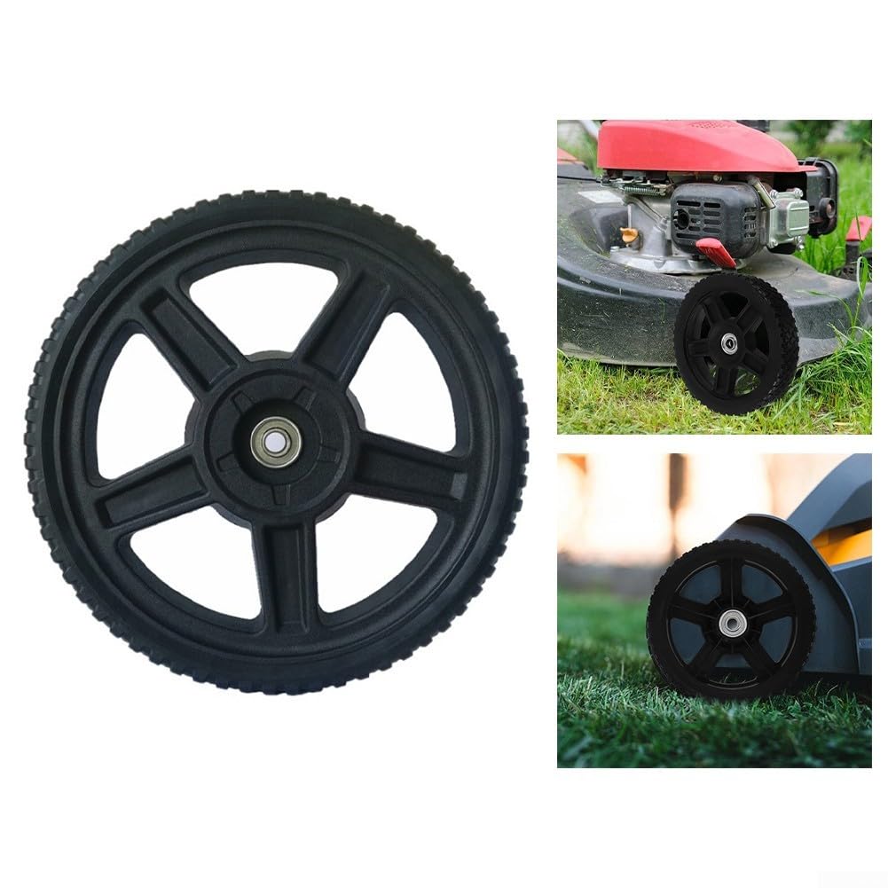 Roue de rechange en plastique pour débroussailleuse de 20,3 cm - Accessoire de jardin durable pour débroussailleuse manuelle - Outil d'entretien de pelouse en plein air - Noir (1 pièce)