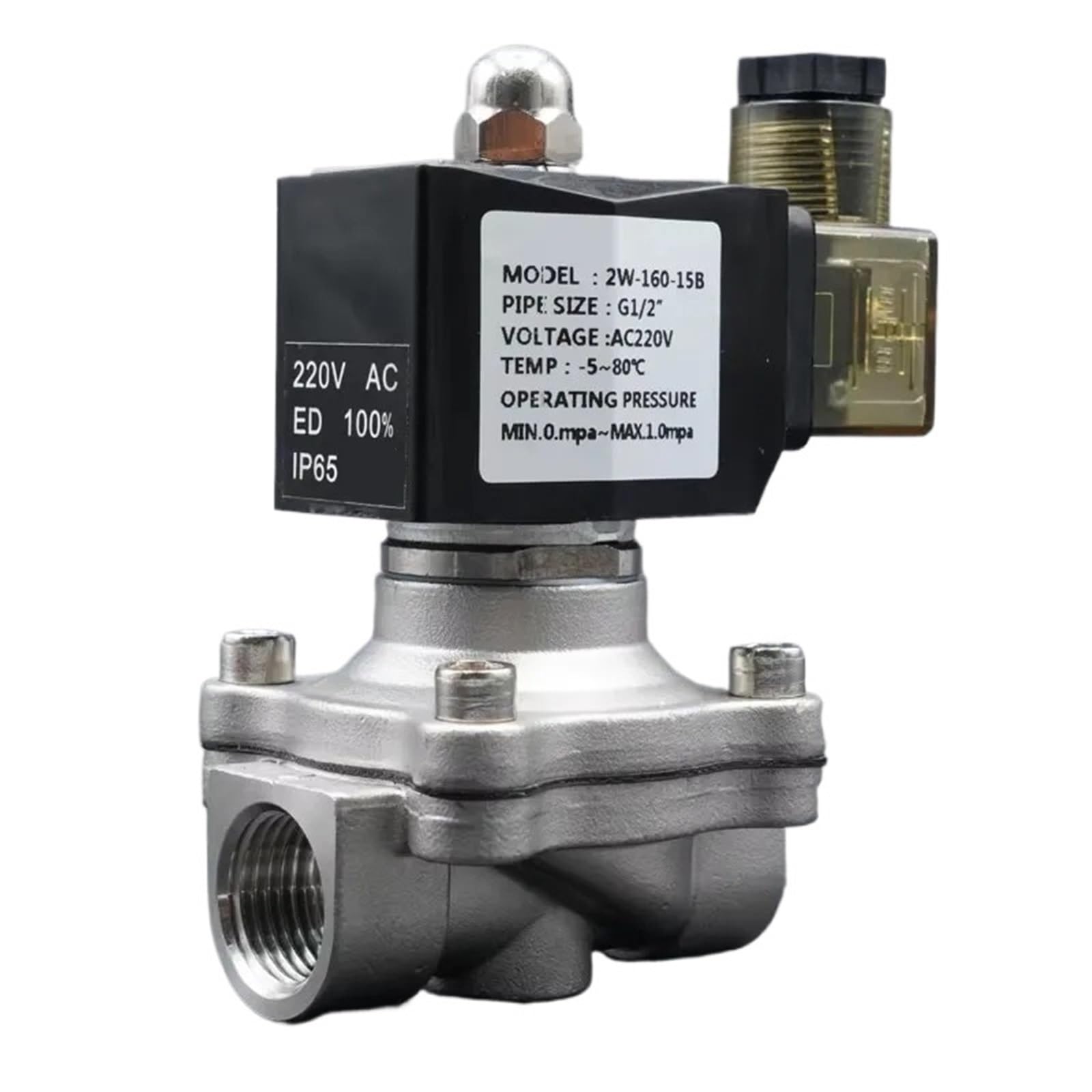 Électrovanne 3/4" DC 12V en acier inoxydable pour stopper fuites et surpressions
