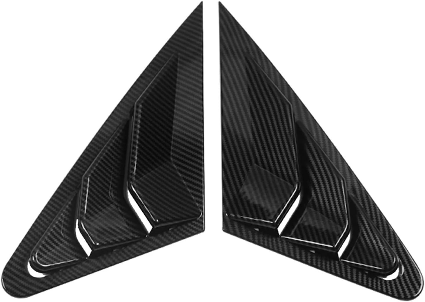 Car Rear Side Window Louvers, Carbon Fibre Look, Window Louver, Car Shutter Covers Compatible for Audi A3 2014-2019(Bright Black)