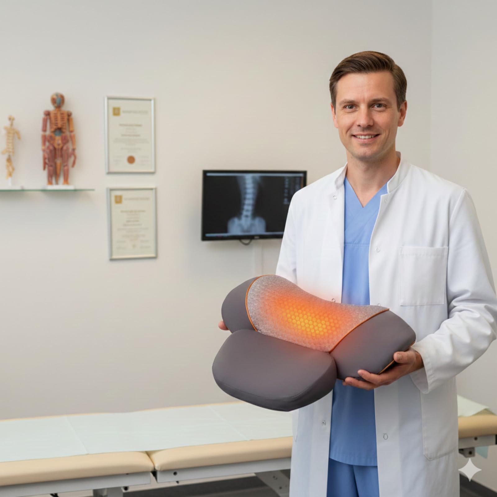 orthoval Neckma Orthopädisches Kissen，Nackenmassagekissen Elektrisch 2026 Upgrade, mit Heizfunktion & Airbag, Ergonomisches Memory-Schaum Entspannungskissen für Nacken & Schultern
