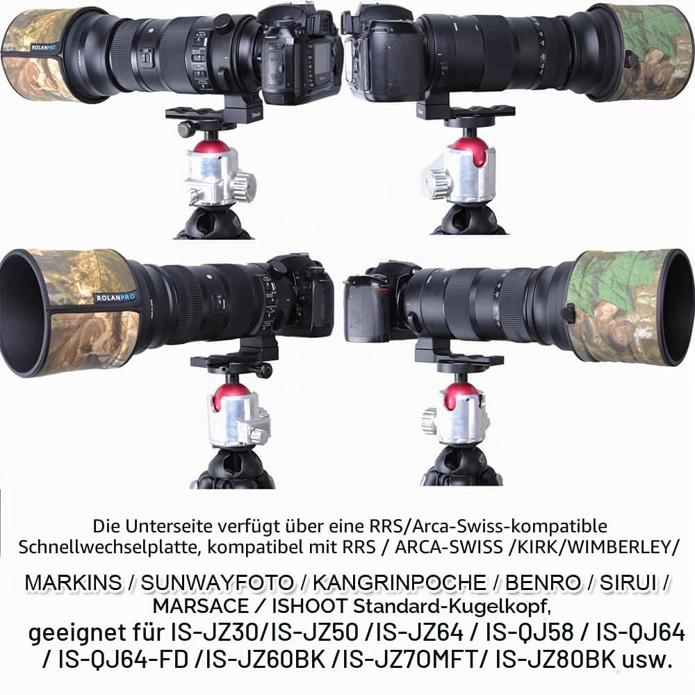 iShoot Objektivkragen Ersatzständer Fuß Stativ Halterung Ring Basis kompatibel mit Sigma 150-600mm f/5-6.3 DG OS HSM Sports, Objektivstützhalter mit Arca Fit Schnellwechselplatte Schwalbenschwanznut