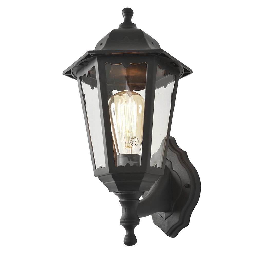 LITECRAFT Neri Wall Light Outdoor Traditional Style IP44 Rated Lantern - Black
