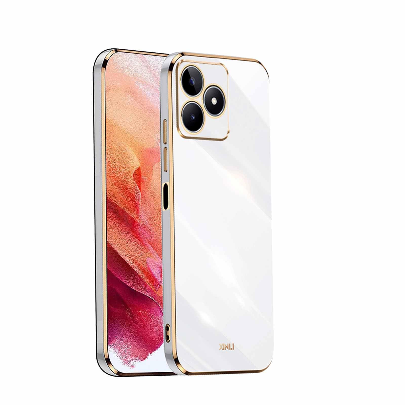 HAOYE Cover per Realme C51 / Realme Note 50, Placcatura TPU Custodia Protettiva, Antigraffio Silicone Morbida TPU Ultra Sottile ma Resistente Case Caso. Bianca