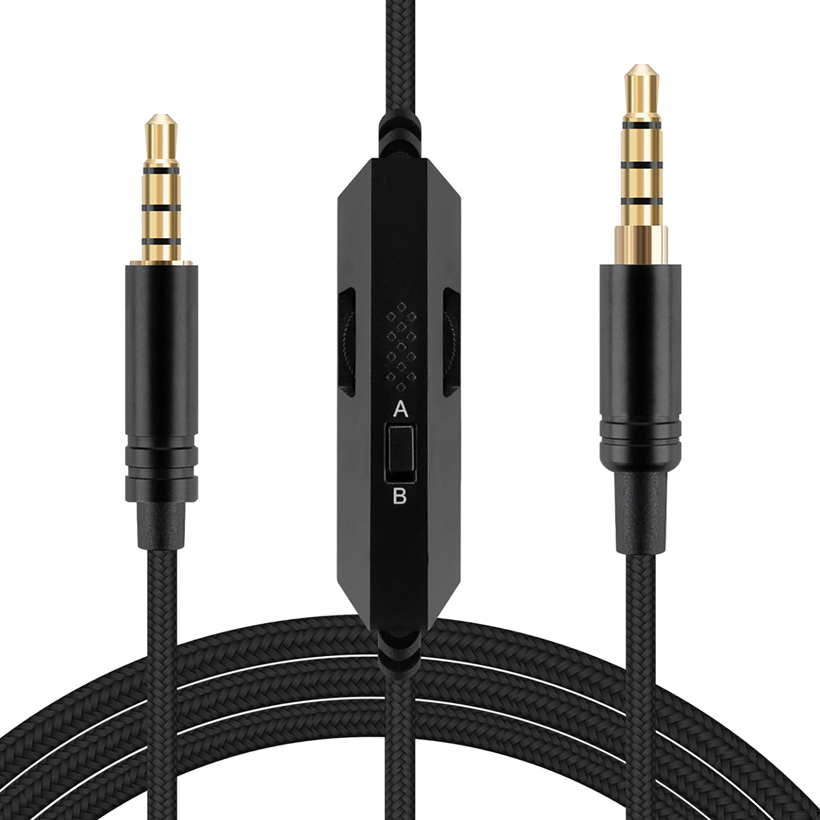 Linkidea Audio Cable with Mic for Sony WH-1000XM5, WH-1000XM4, Skullcandy Crusher EVO Headphones, 3.5mm TRRS to TRRS Replacement Aux Cord with Inline Microphone and Volume Control (5 ft / 1.5 m)