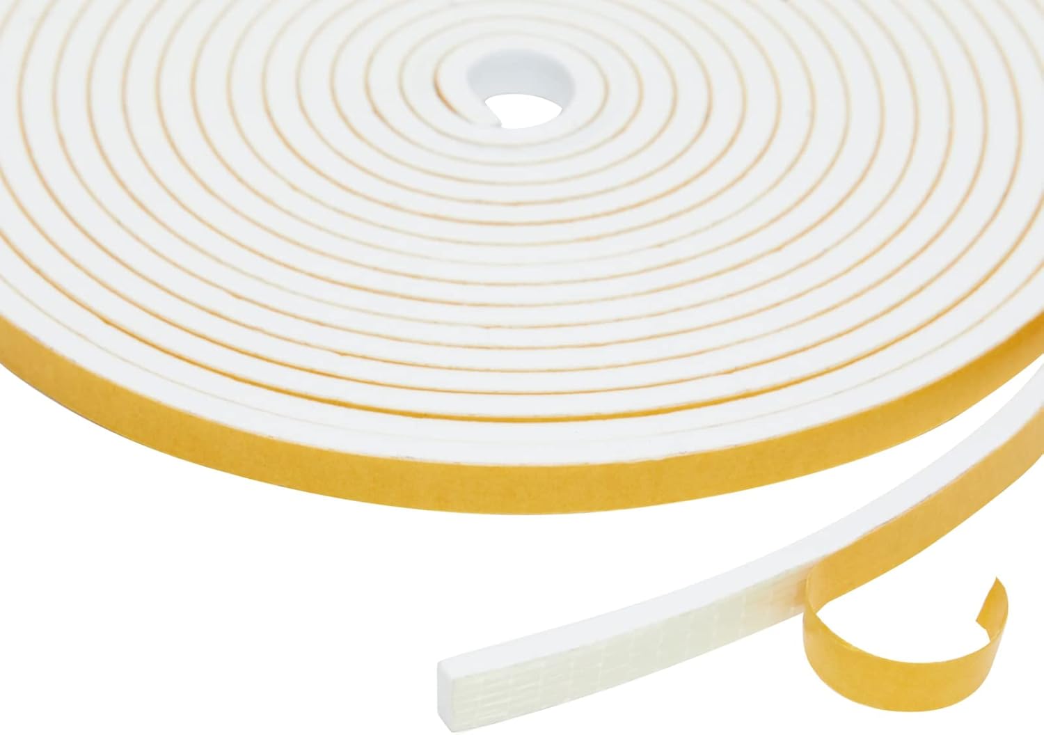 White Self Adhesive Weather Stripping Tape, 1/4 x 1/8 Inch Thick (50 Ft, 3 Rolls) - - 