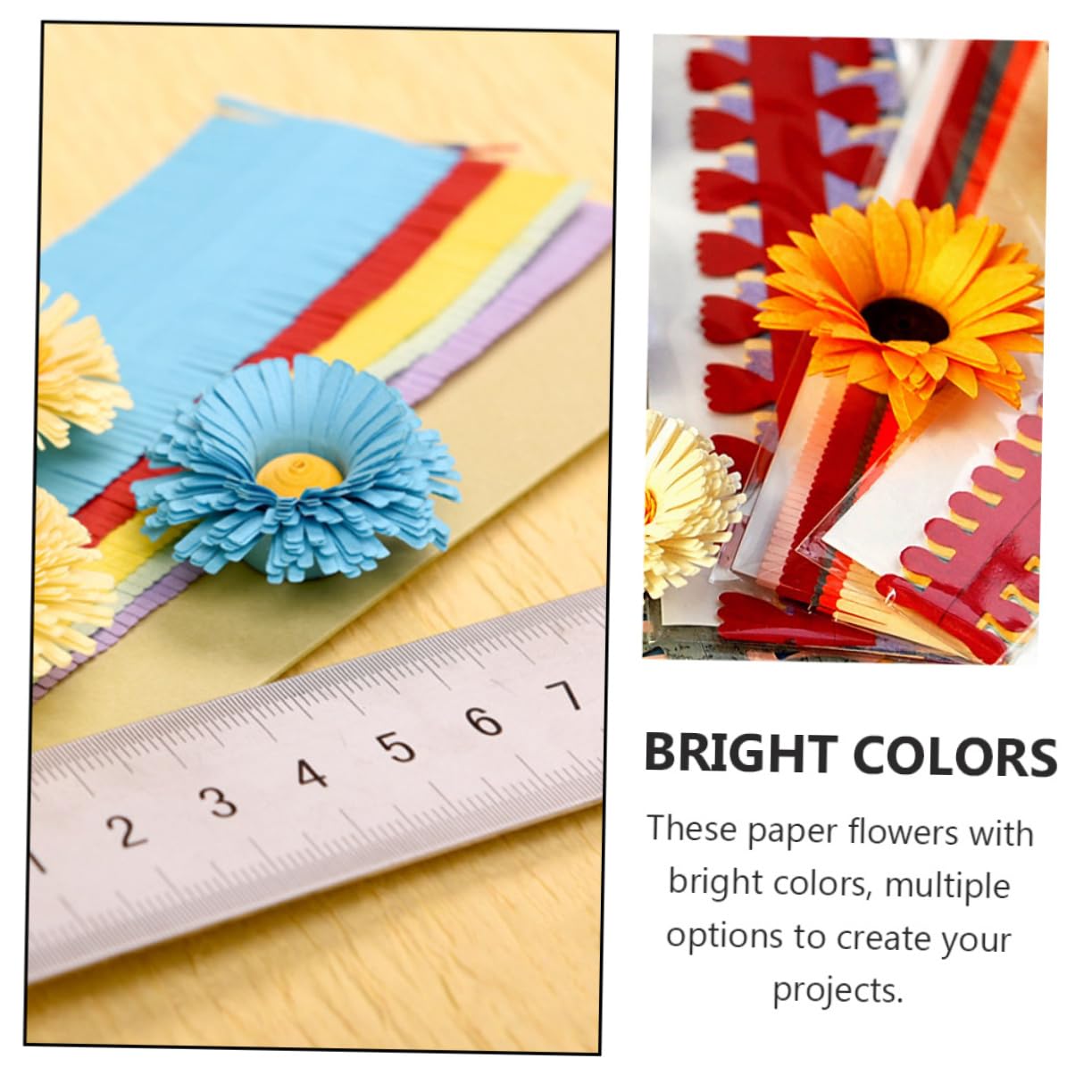 ULDIGI 2sets DIY Quilling Strips Art Flower Paper Craft Making Quilling Strips Flower Design 60pcs*2