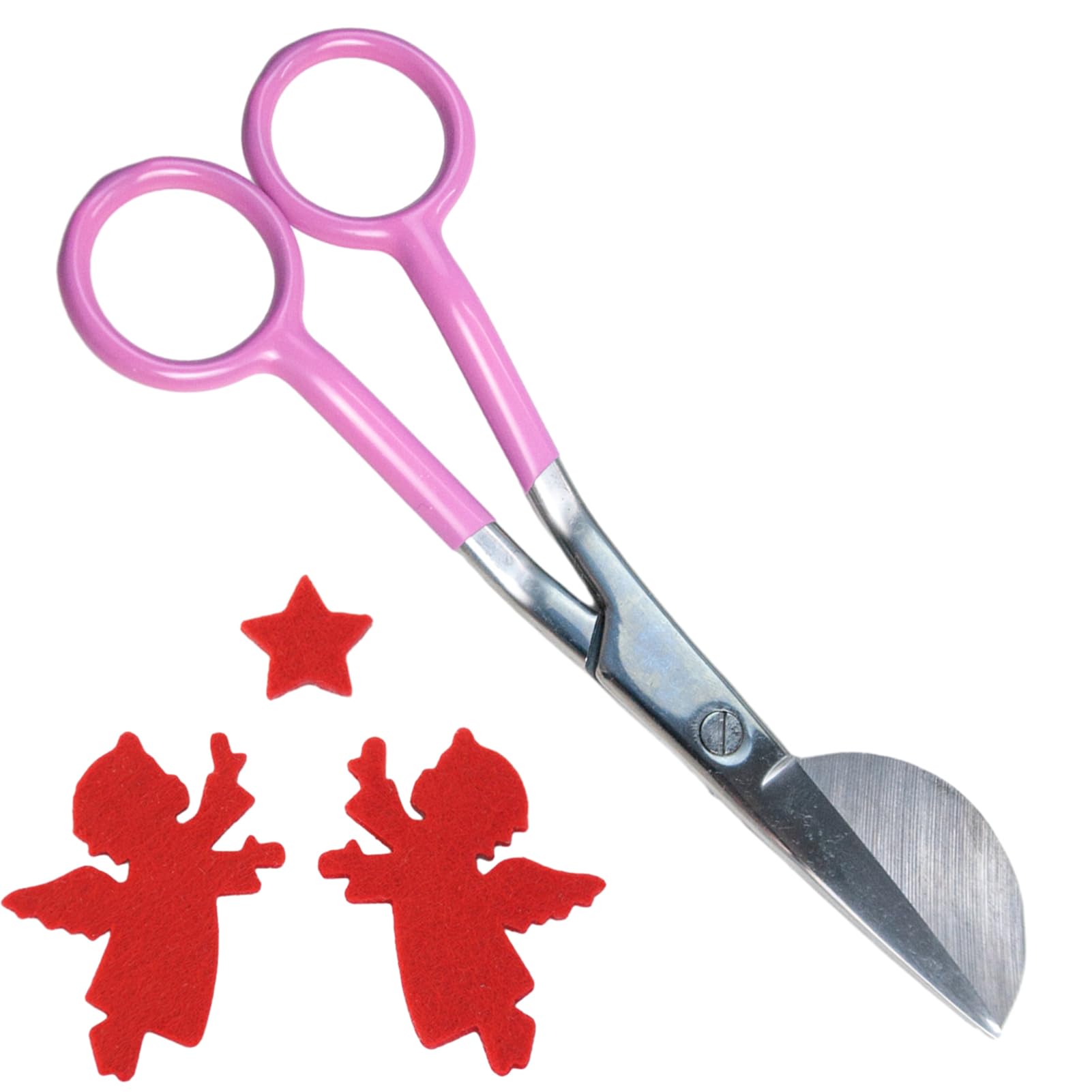 Duckbill Applique Scissors,Stainless Steel Blades Ergonomically Shaped Paddle - Duckbill Edge Shaped Paddle Ergonomically Designed For Art, Fabric, Sewing Soptec