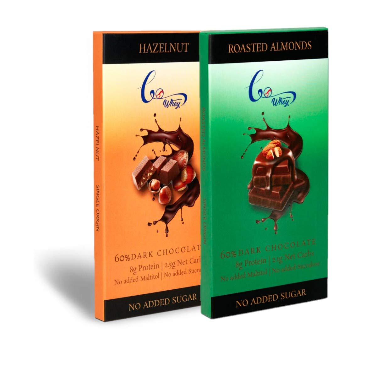GoWhey - Keto Chocolate - Dark Chocolate Sugar Free - Nutty Smart Stevia Dark Chocolate Bars (1 - 60% Hazelnut Bar, 1 - 60% Roasted Almond Bar) |Diabetic Friendly 55g (B08WHDZ926) Amazon Price History, Amazon Price Tracker