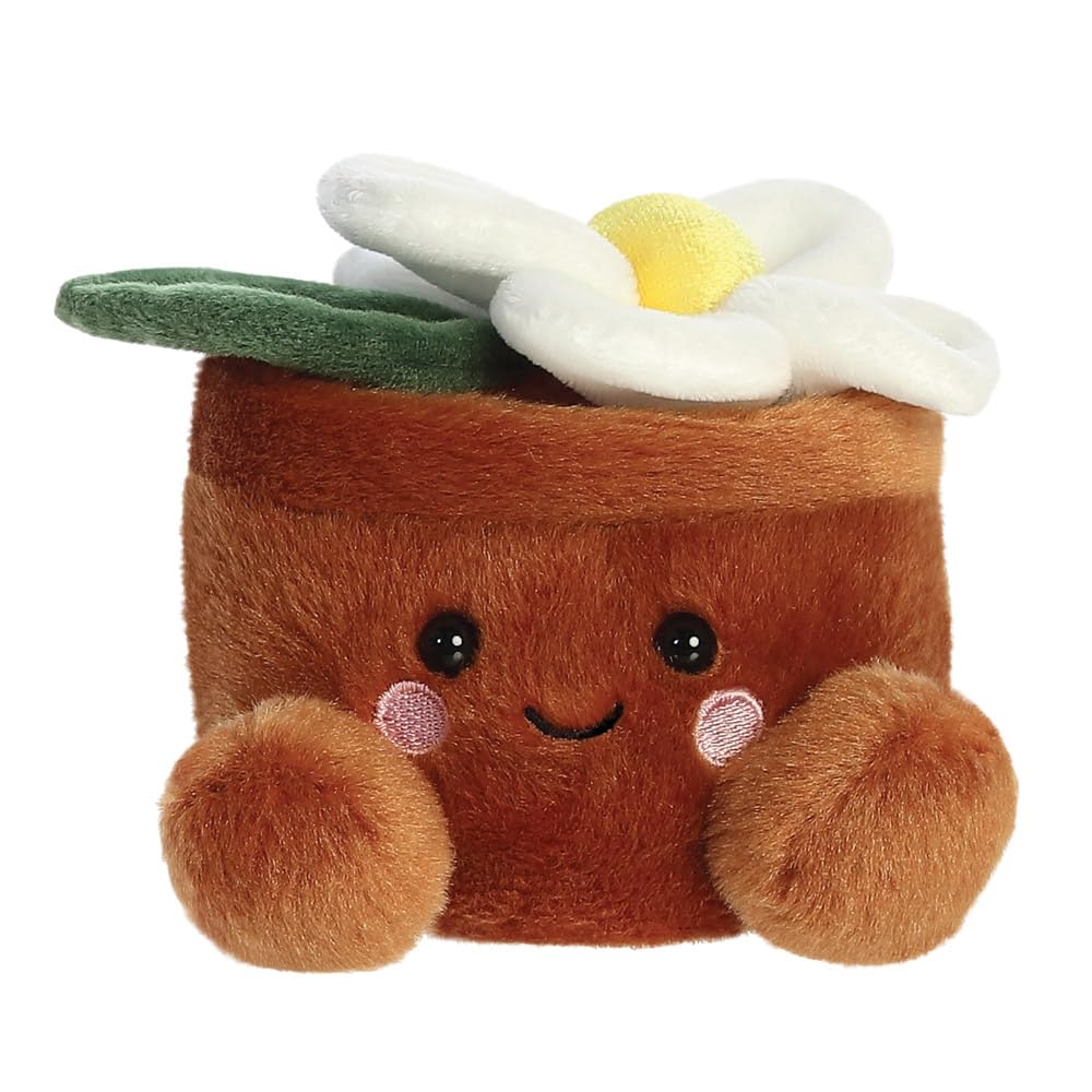 Aurora Npp Brown Palm Pals Daisy Potted Plant Soft Toy