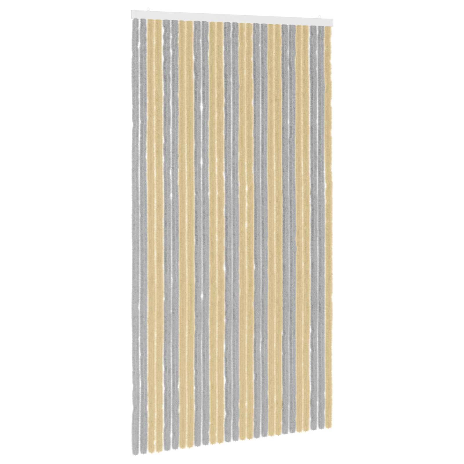 vidaXL Insect Curtain Chenille Grey and Beige 118 x 220 cm 100% PP