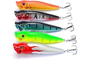 5pcs Fishing Bass Lures Popper Lure Shallow Swimbait Crankbait