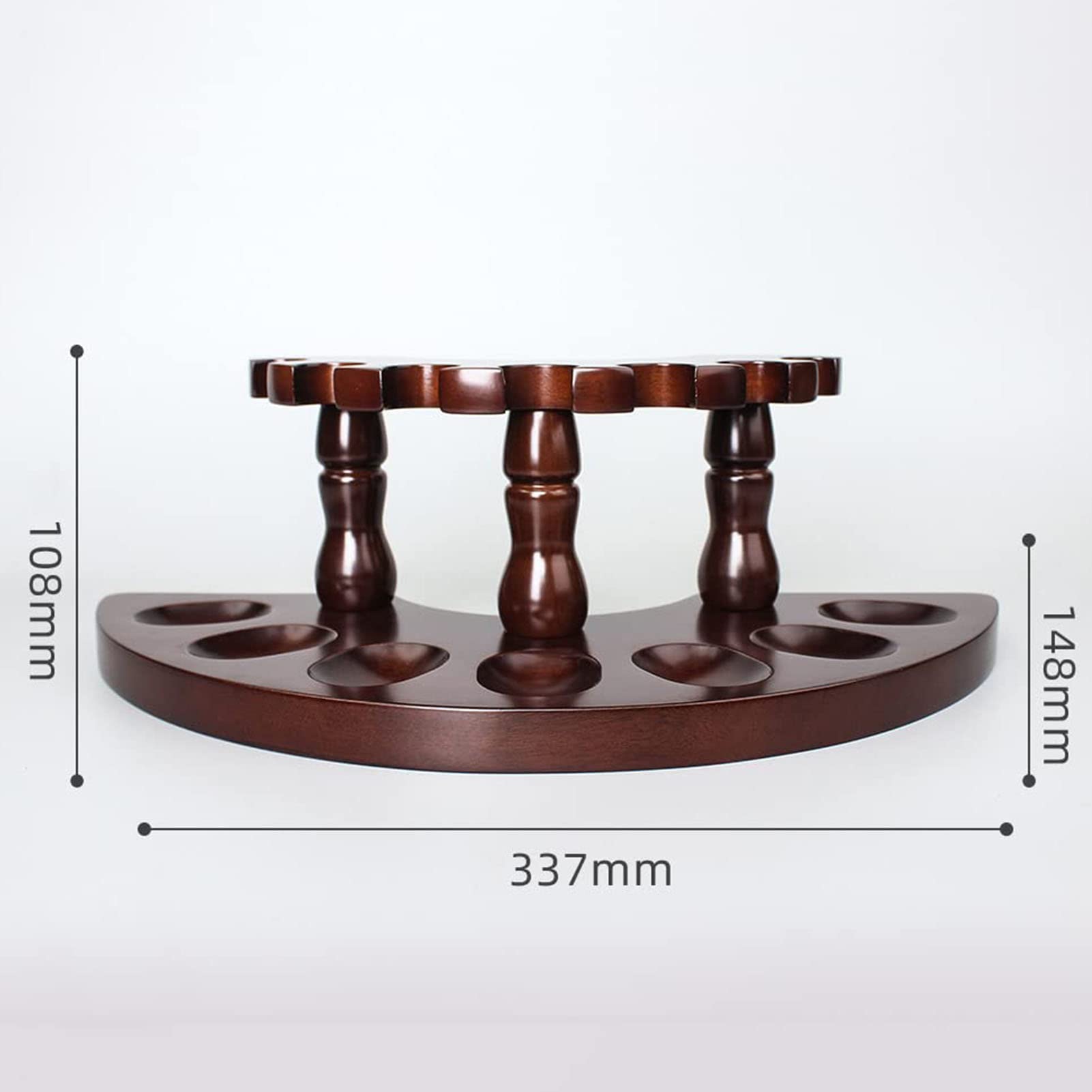 Soporte Universal para 7 Pipas, de Madera, fácil de Instalar, Hecho a Mano, para Fumadores o coleccionistas, Ideal como decoración de Escritorio.