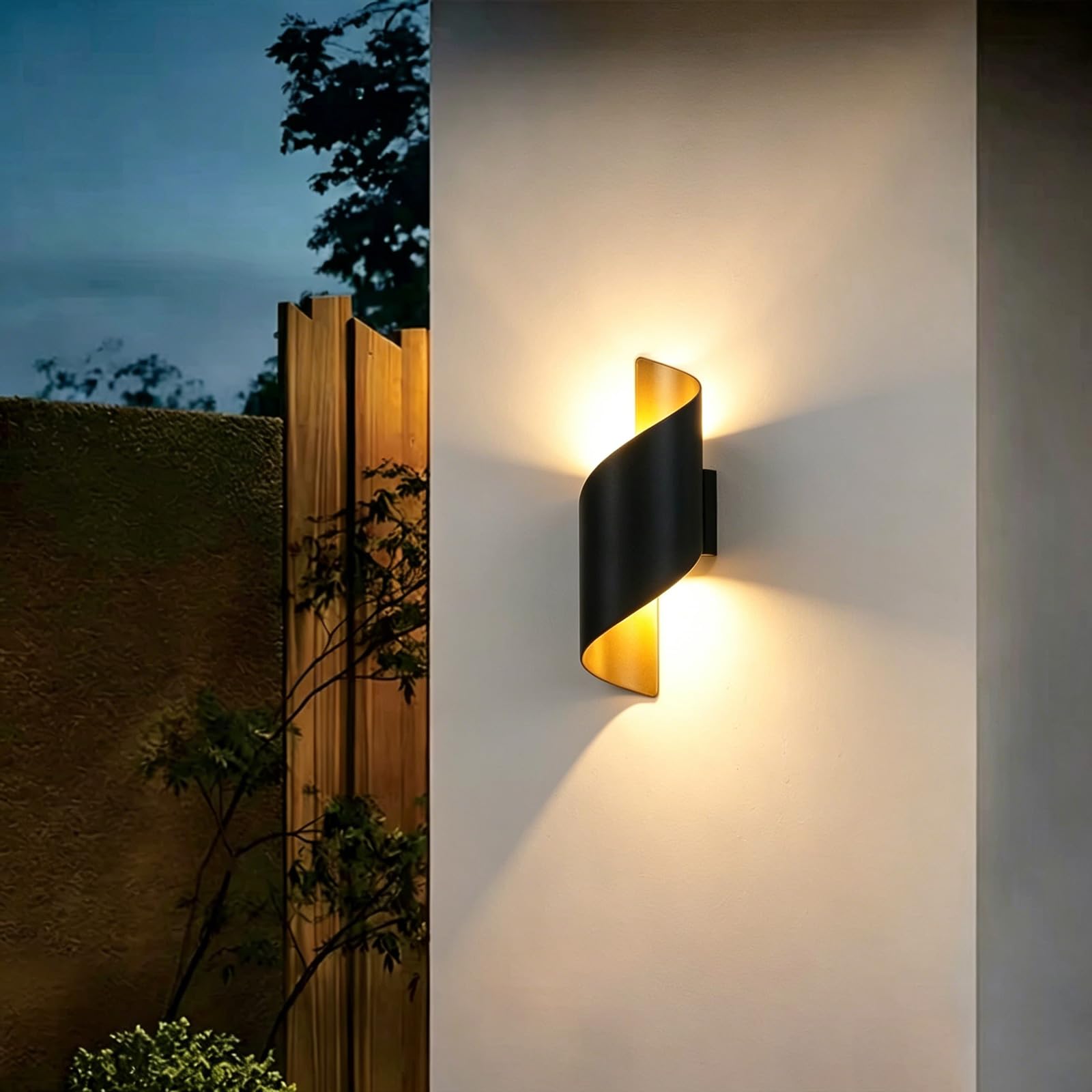 SDUYTDG Modern Outdoor Wall Lights, IP65 Waterproof Black LED Exterior Wall Light Fixture, 3000K Aluminum Porch Lamp for House