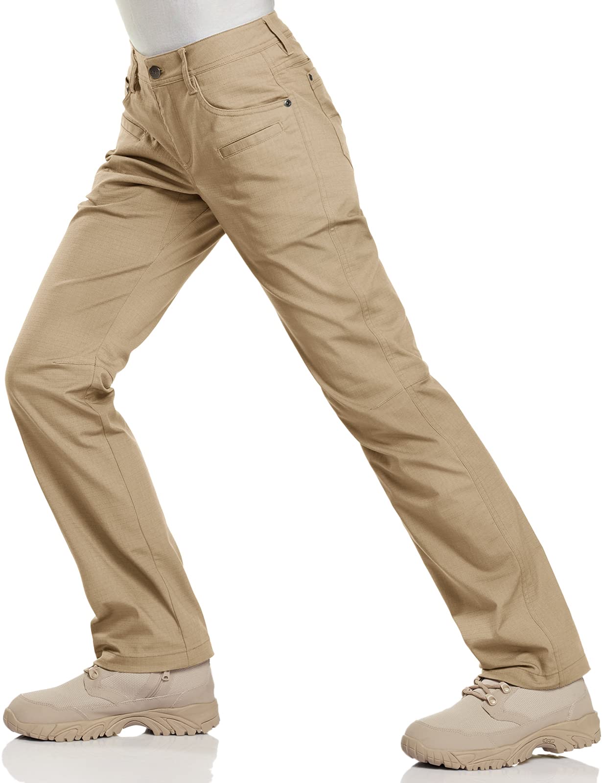 Women's Flex Stretch Tactical Pants, Water Resistant Ripstop Work Pants