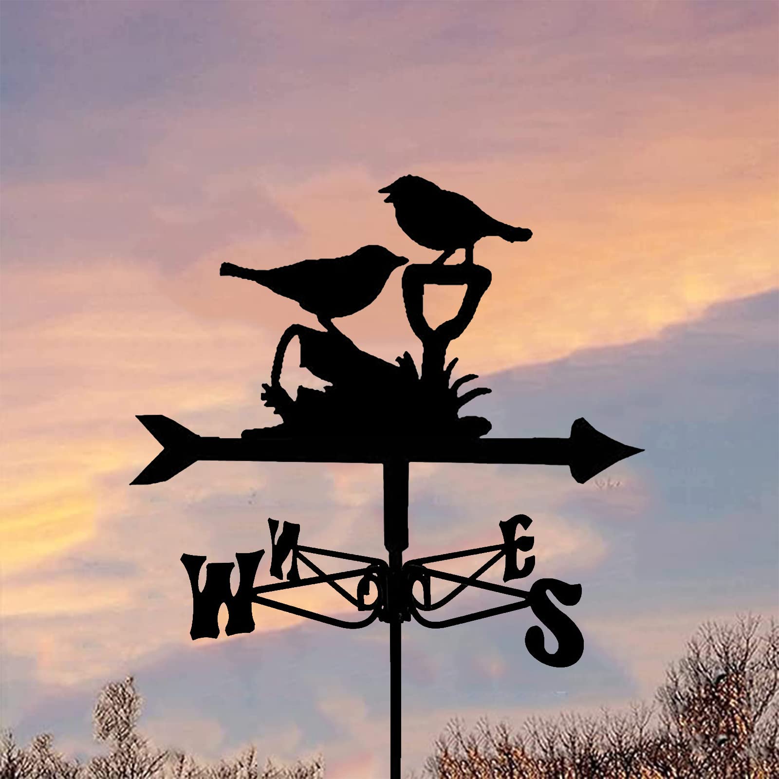 Decorazione da Giardino per Esterni,banderuola in Metallo,Acciaio Inossidabile,con Supporto Tetto,banderuola,Decorazioni Gazebo e Fattoria all'aperto