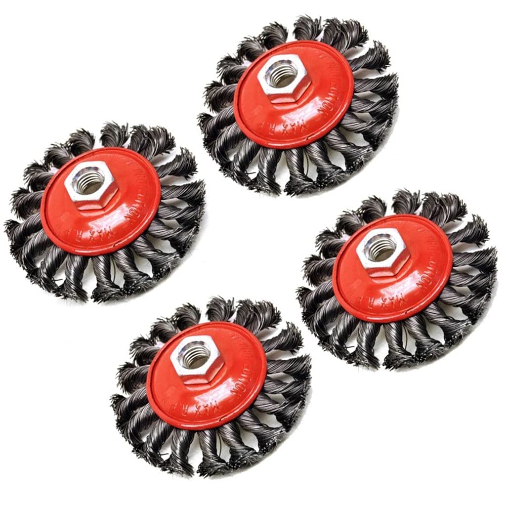 4 pz M14 * 115mm Rotary Acciaio filo ruota tazza spazzola a crimpare ruota per la smerigliatrice angolare pulizia sbloccatura spazzola
