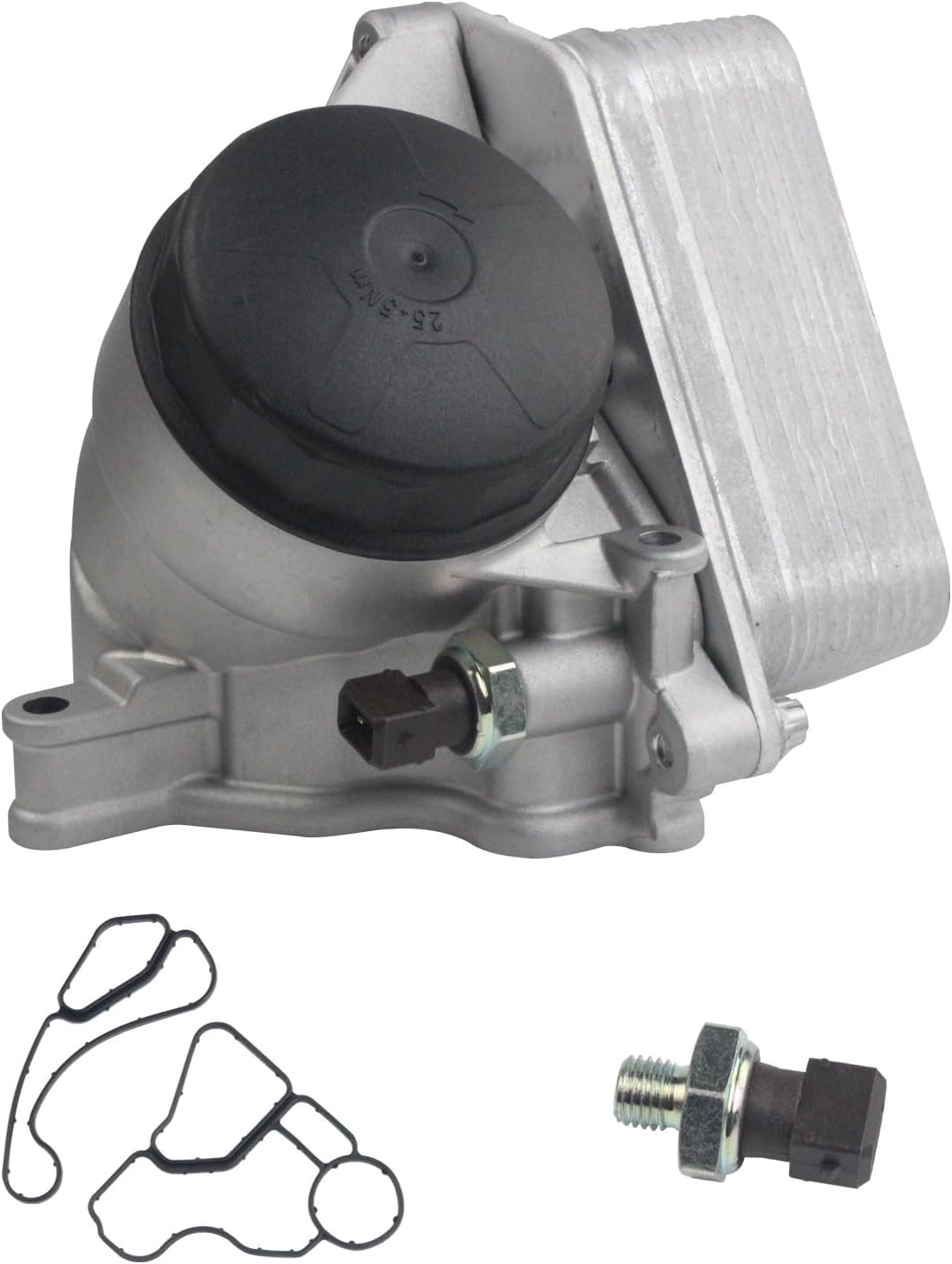 Aluminium Engine Oil Filter Housing with Oil Cooler Compatible with BMW 128i 328i 335i 528i 530xi X3 Z4 w/o Oil Cooler