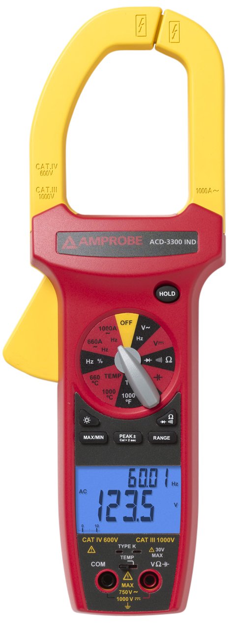 Amprobe ACD-3300 IND Clamp Meter with Temperature, CAT IV True-rms