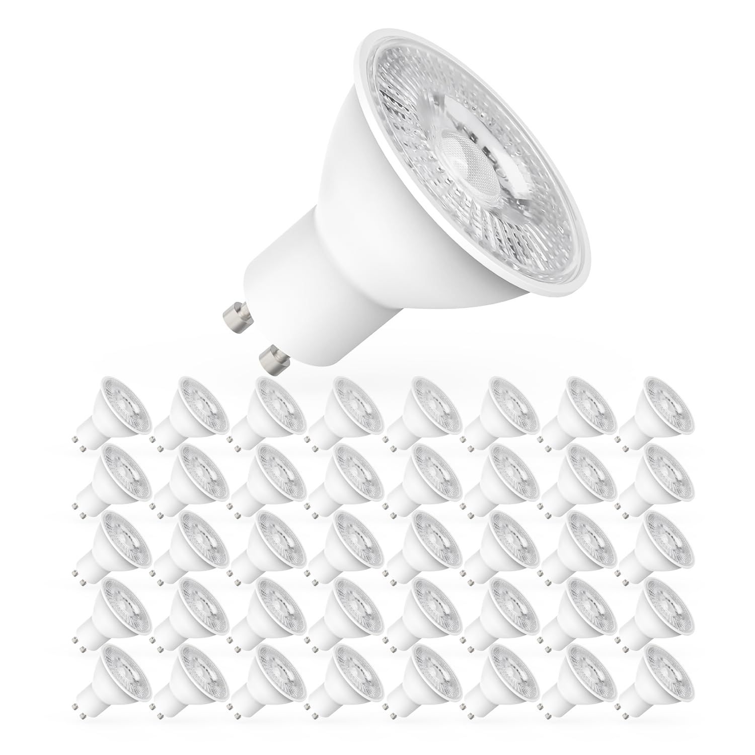 Yiahin Lampadine LED GU10, 5Watt Pari ad alogene da 50Watt, 450 Lumen, Luce Bianca Fredda 6000k, Angolo del Fascio di 120 Gradi, Lampadine LED Non Dimmerabili,Confezione da 40
