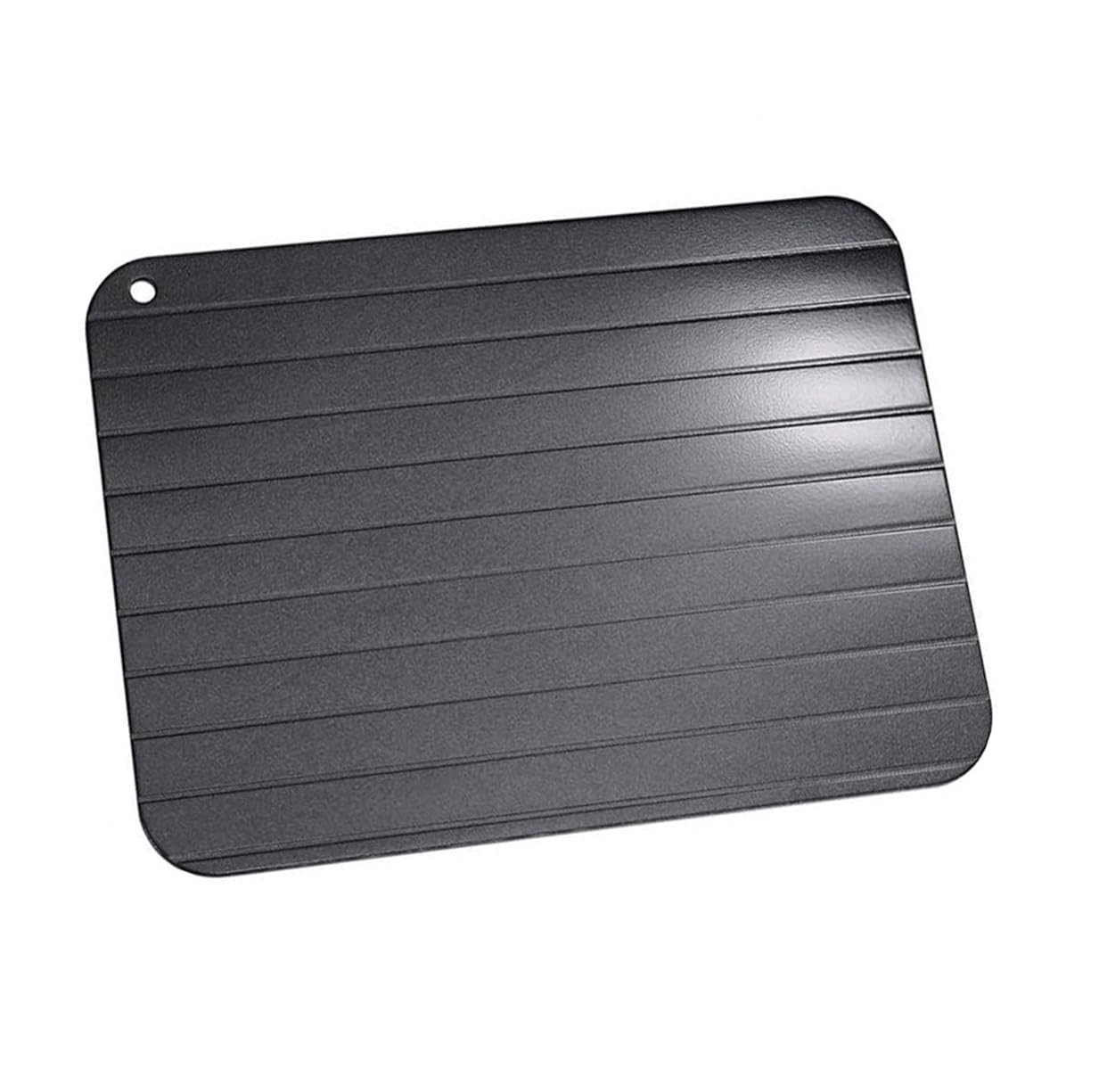 Zwenjuan Black Aluminium Quick Defrosting Tray For Frozen Meat Fast Natural Thawing Plate For Steak, Fish & Food Reusable Kitchen Gadget, No Electricity Needed(M:29.5 * 20.8Cm)