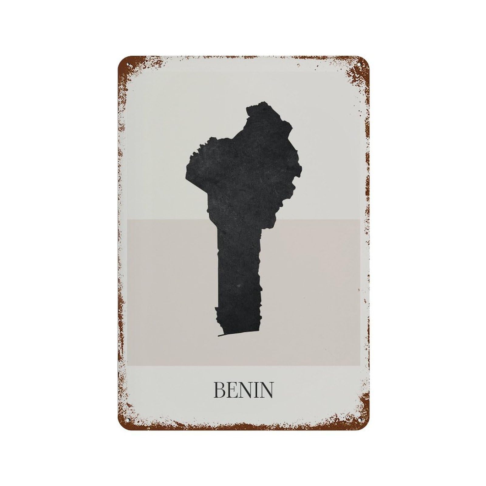 xiaoxiaoshen Benin Map Minimalist Boho Decor For Home Or Gift (2) Wall Decor Art Metal Tin Poster Modern Home Decor Art Home Bar Shop Decorations Vintage Sign 30x20cm