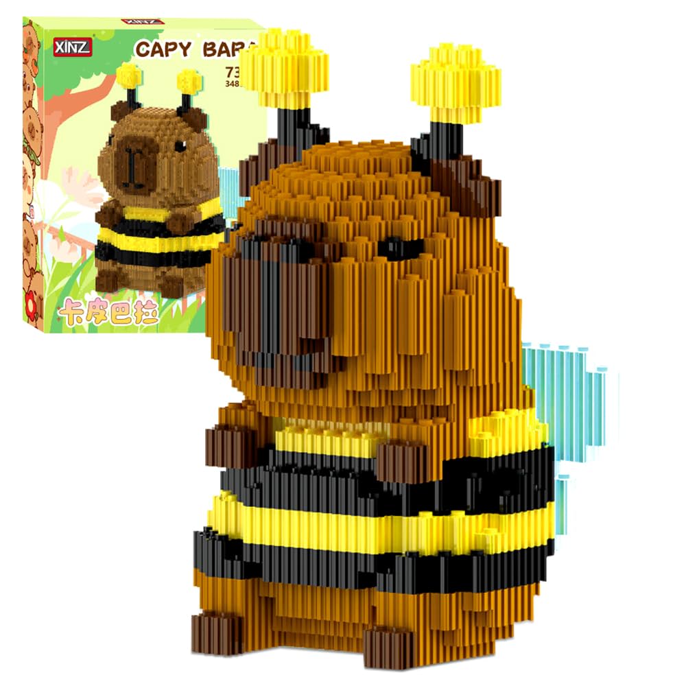 Nimblustoy Unisex Kids Brown Capybara Building Blocks Set, Diy Blocks 3D Puzzle Brick Toys Micro Animal Buildings Block Set 3D Building Figures Ornaments Micro Construction Buildings Bricks Gifts For Festival, Birthday