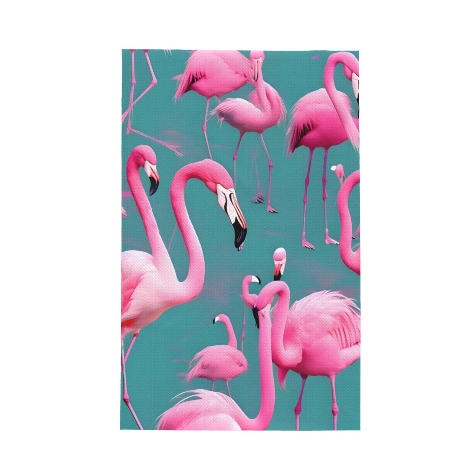 SXZVVBN A flock of flamingos Super Absorbent Microfibre Waffle Towels Fast Drying Dish Cloths Home Cafe Barista
