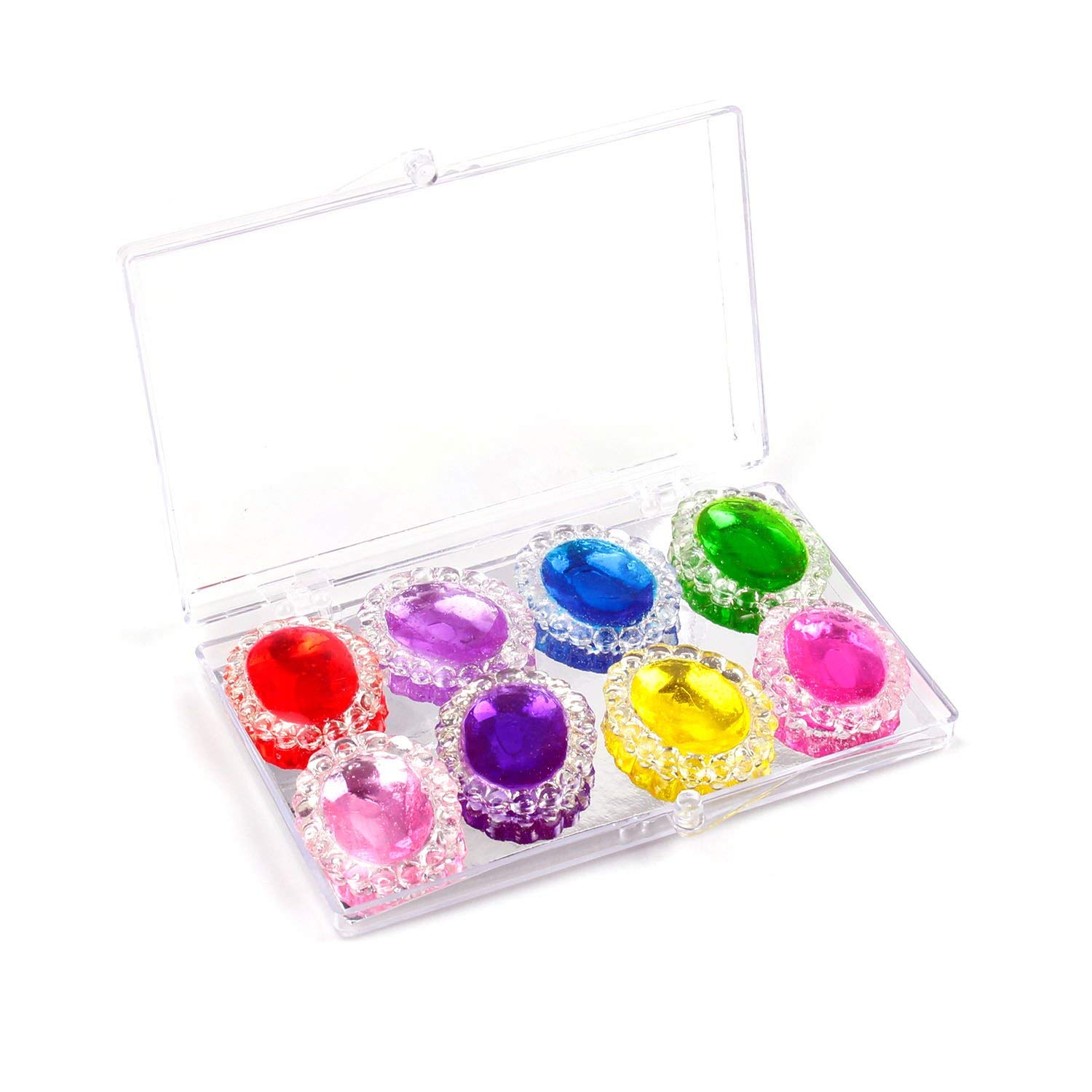 O'Creme Piedras preciosas ovaladas comestibles con marco de diamante de 22 mm x 28 mm para decorar pasteles y cupcakes; 8 piezas