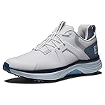 FootJoy Men's Hyperflex Golf Shoe, White/Slate/Blue, 8.5 Wide