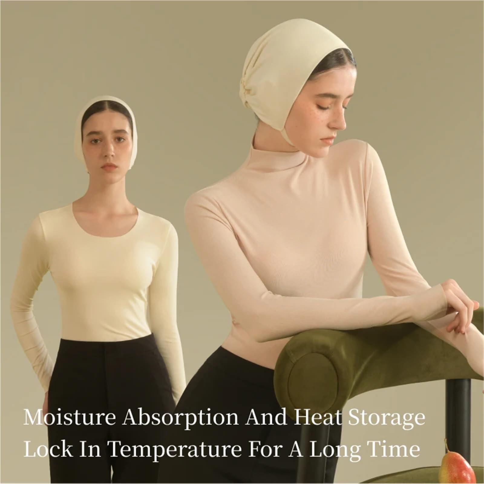 Set di Biancheria Intima Termica da Donna 2 Pezzi Dolcevita Invernale Termico Top Mutandoni Antistatici